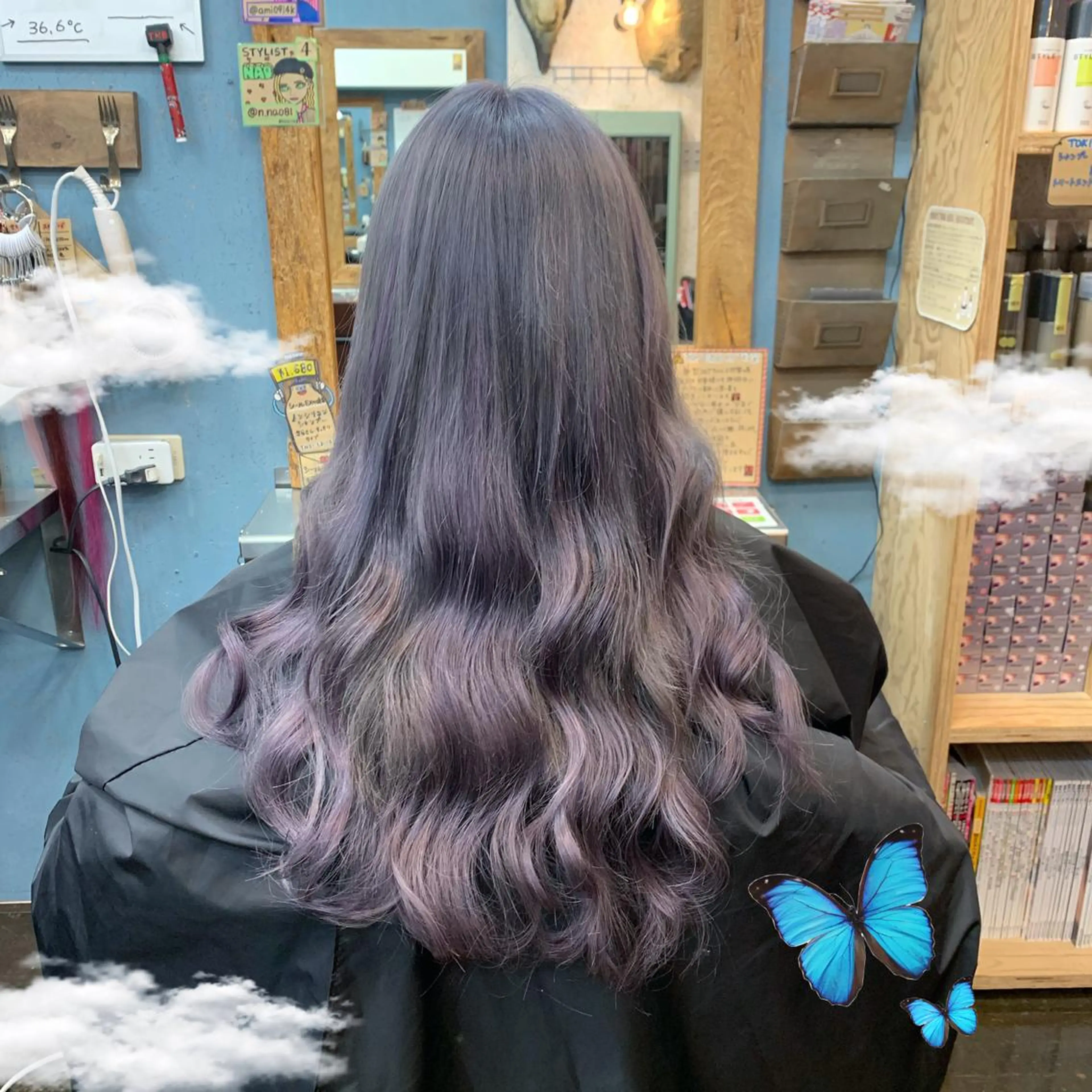 ロング シールエクステ エクステ 縮毛矯正 CS made by SHACHU栄店所属・❤️‍🔥シールエク ＋カラー京❤️‍🔥のヘアスタイル