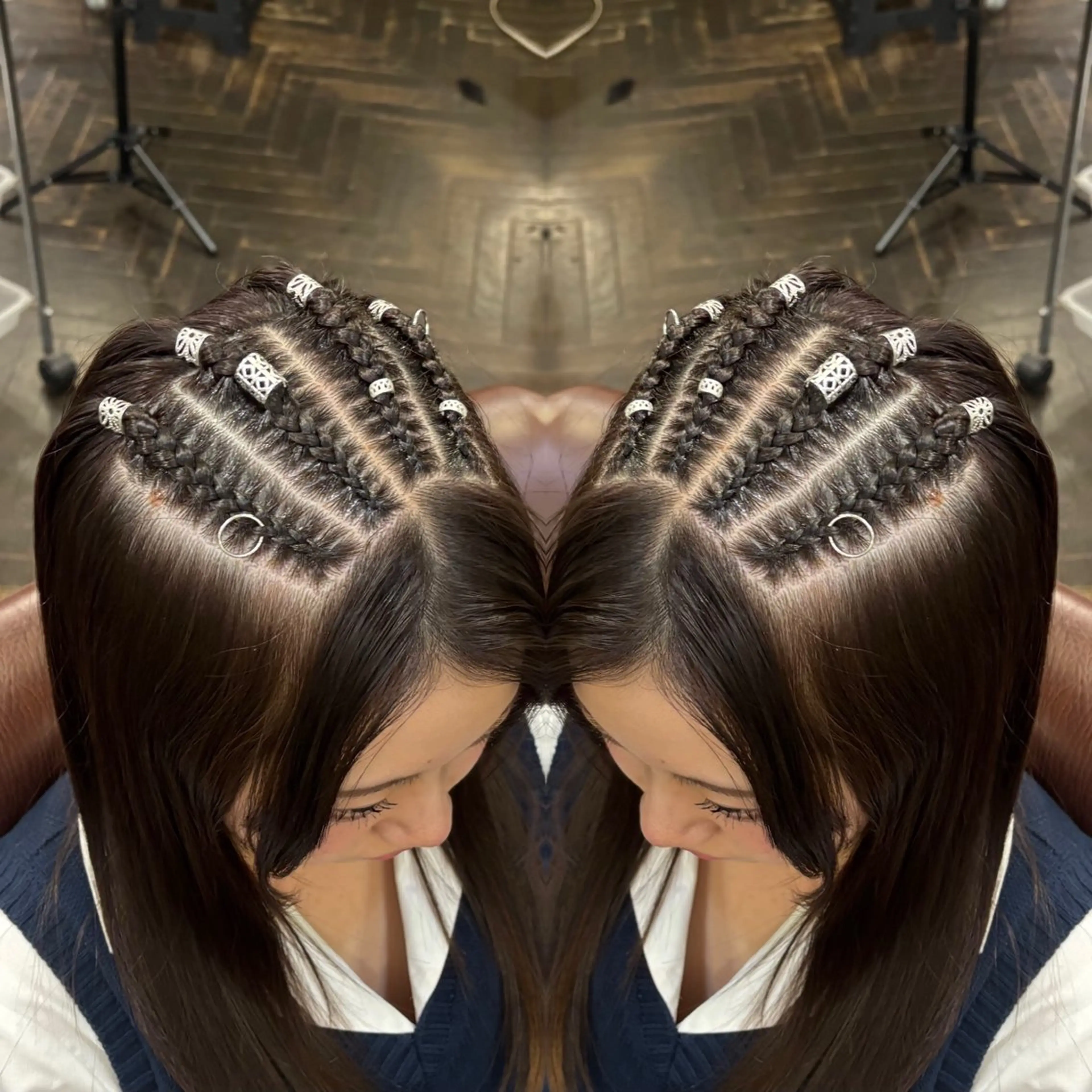 セミロング ヘアアレンジ ☻モエカ/ハイトーン アレンジ☻のヘアスタイル