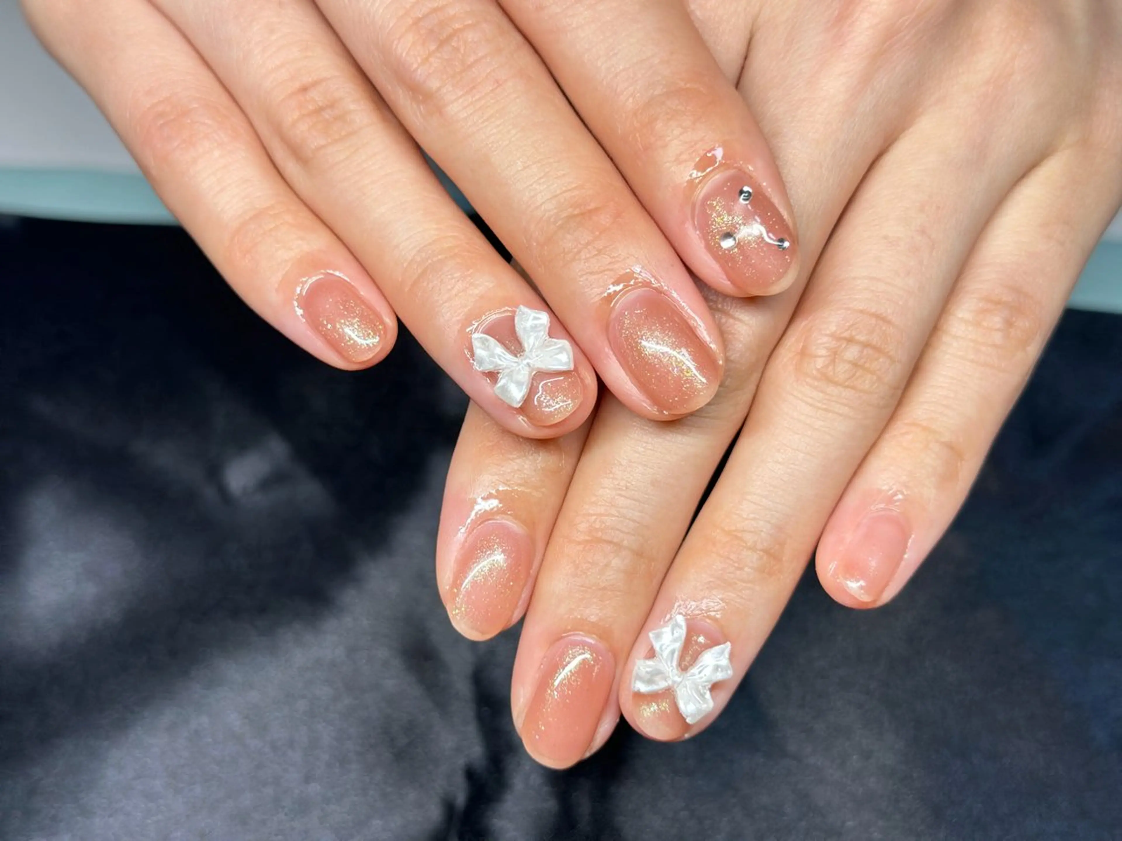 ネイル ラメ(グリッター) ワンカラーネイル Nail_ SkyBlue_Jのネイルデザイン