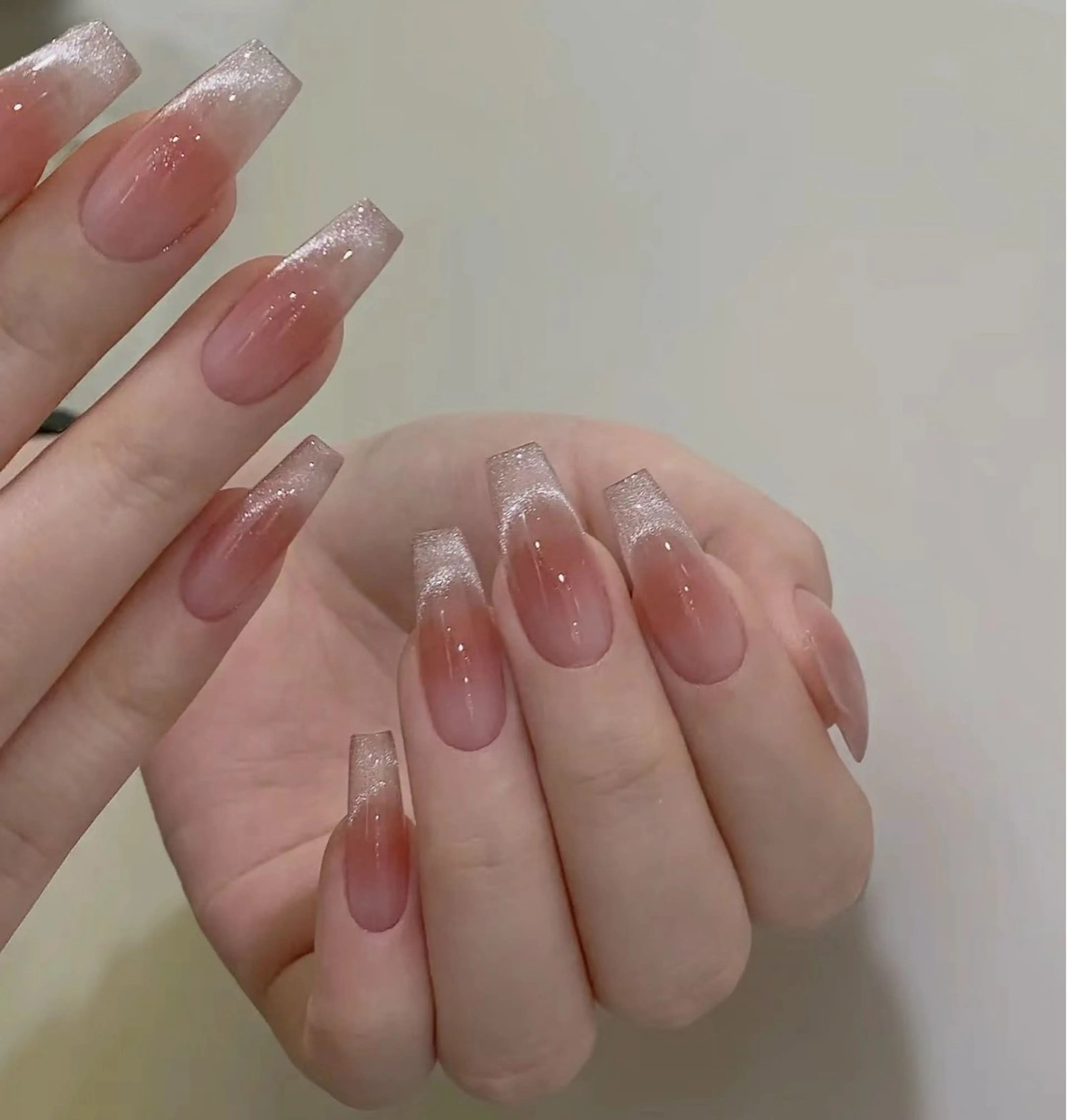 🎀長さだし10本🎀[自爪オフ・美フォルム・ケア込]チークマグネットフレンチの写真