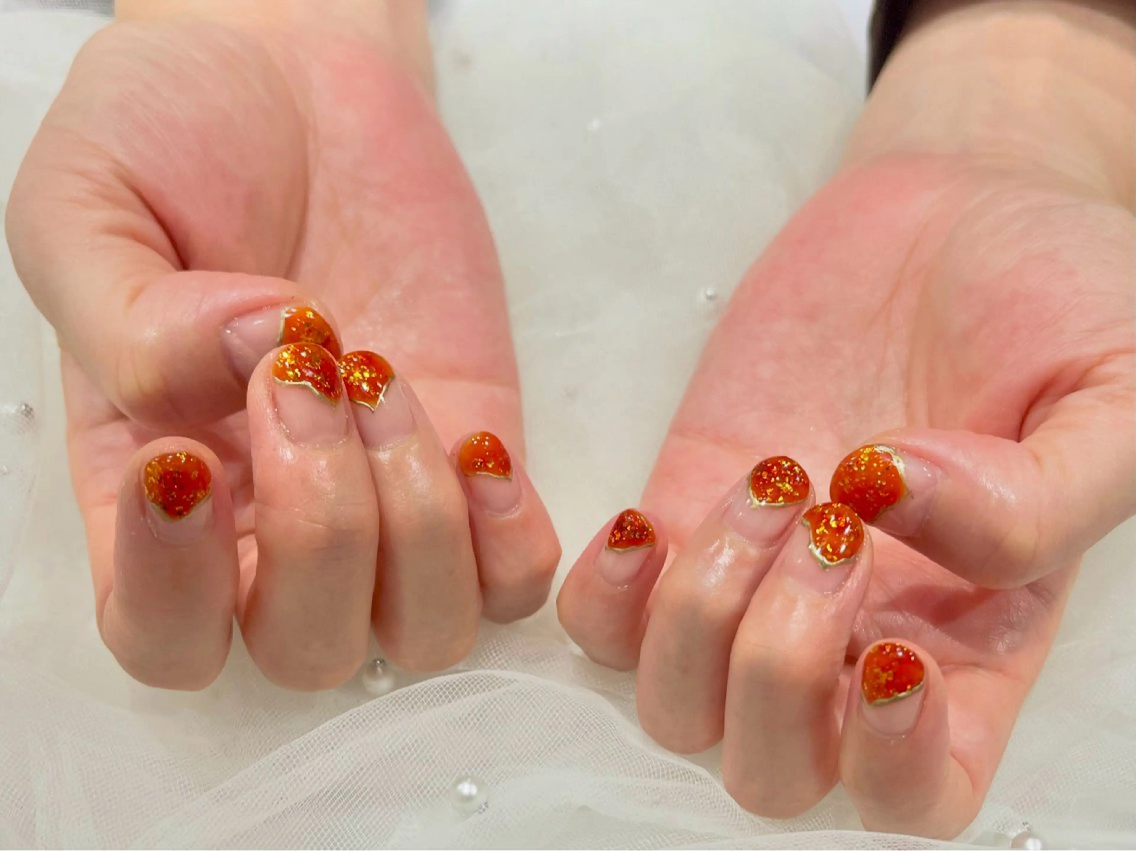 ネイル ブラウン クリアネイル ハンドネイル Nail salon Cielel⟡Ayaのネイルデザイン