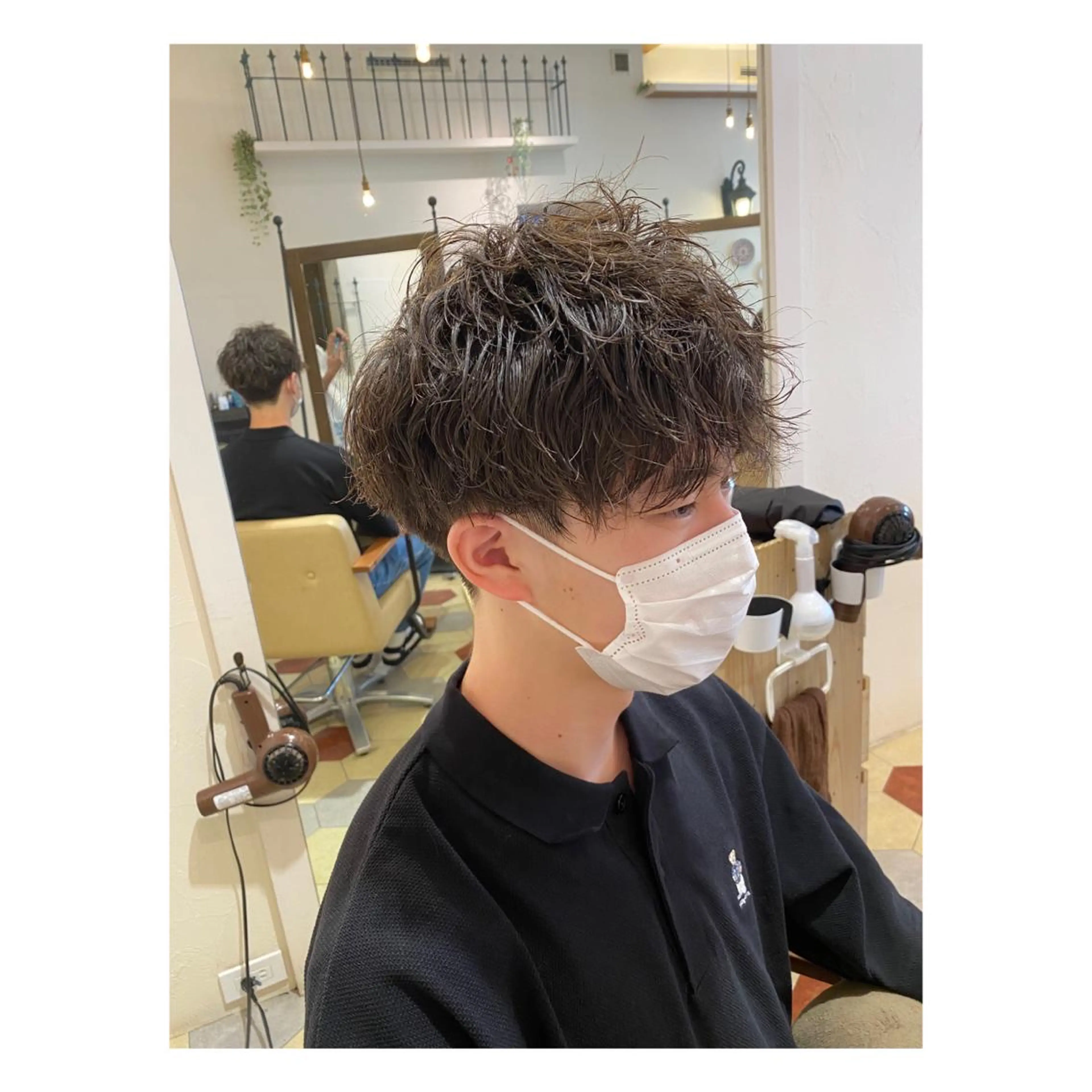 ショート パーマ メンズ カット パーマ 菊池大一 溝の口パーマのヘアスタイル