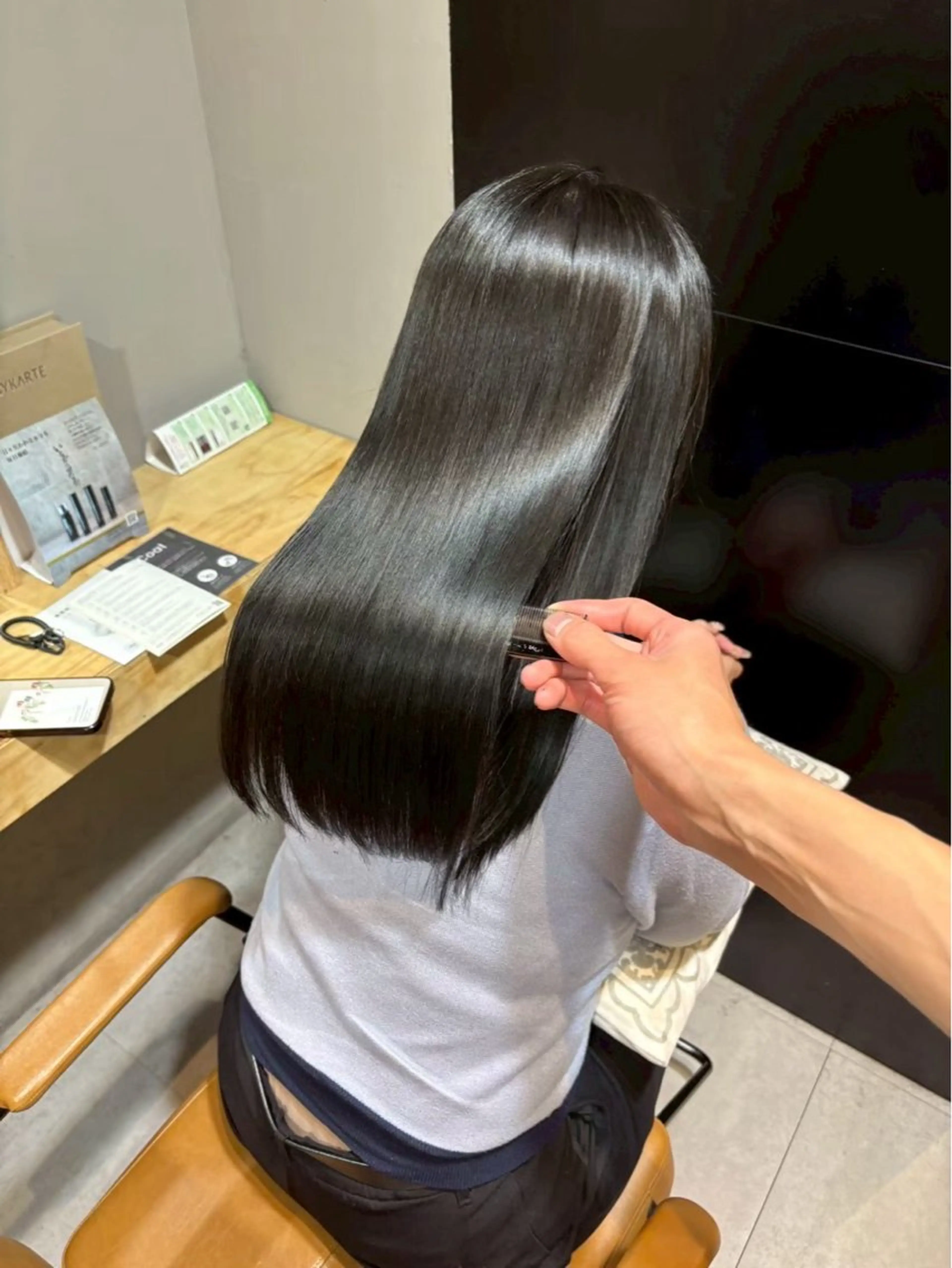 ロング カット ヘアカラー 縮毛矯正 ioe竹原 祐樹のヘアスタイル