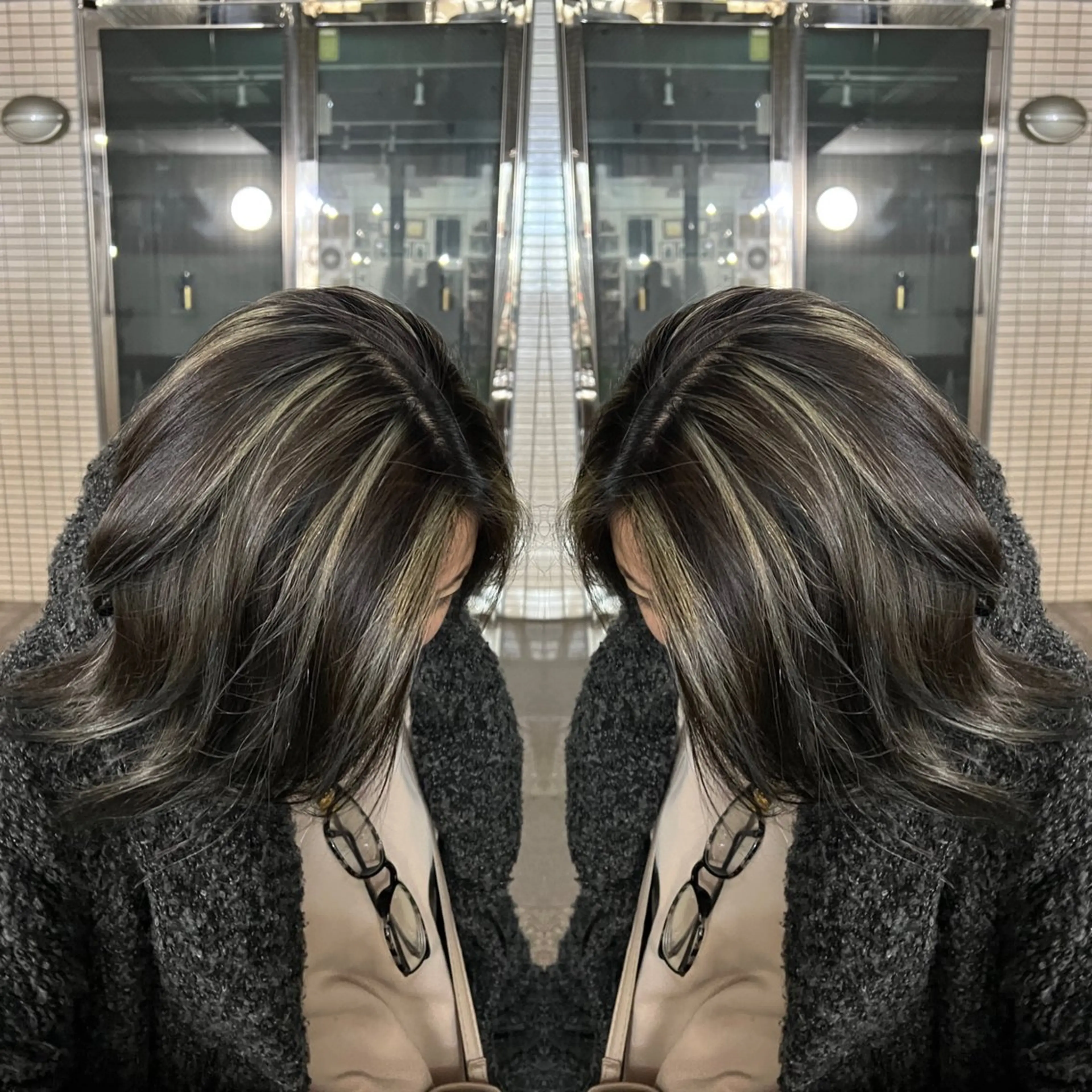 ミディアム カラー ヘアカラー トリートメント レイヤー/ボブ/ ミニボブ/AOIのヘアスタイル