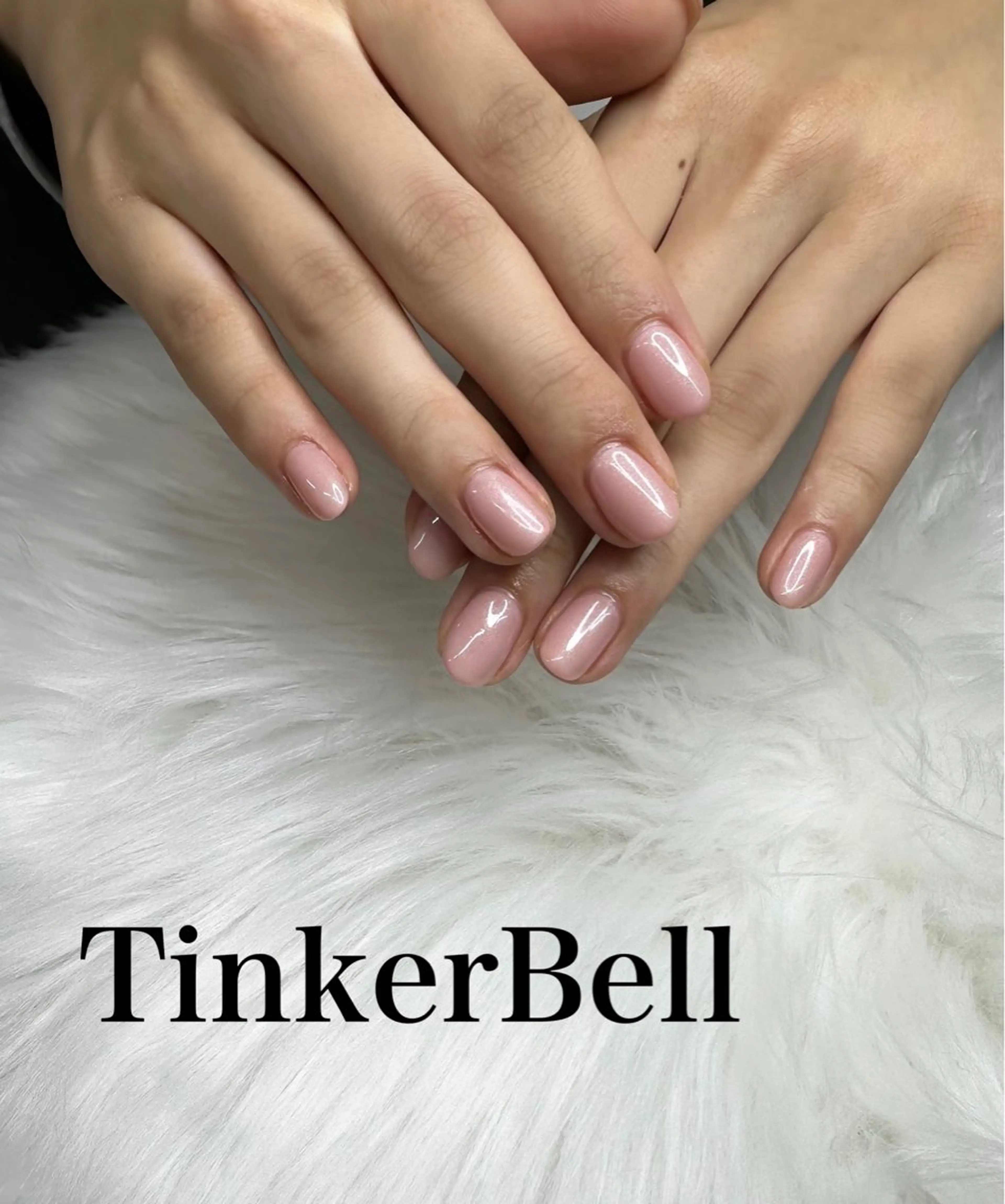 ネイル ワンカラーネイル ピンク ハンドネイル Tinker Bellのネイルデザイン