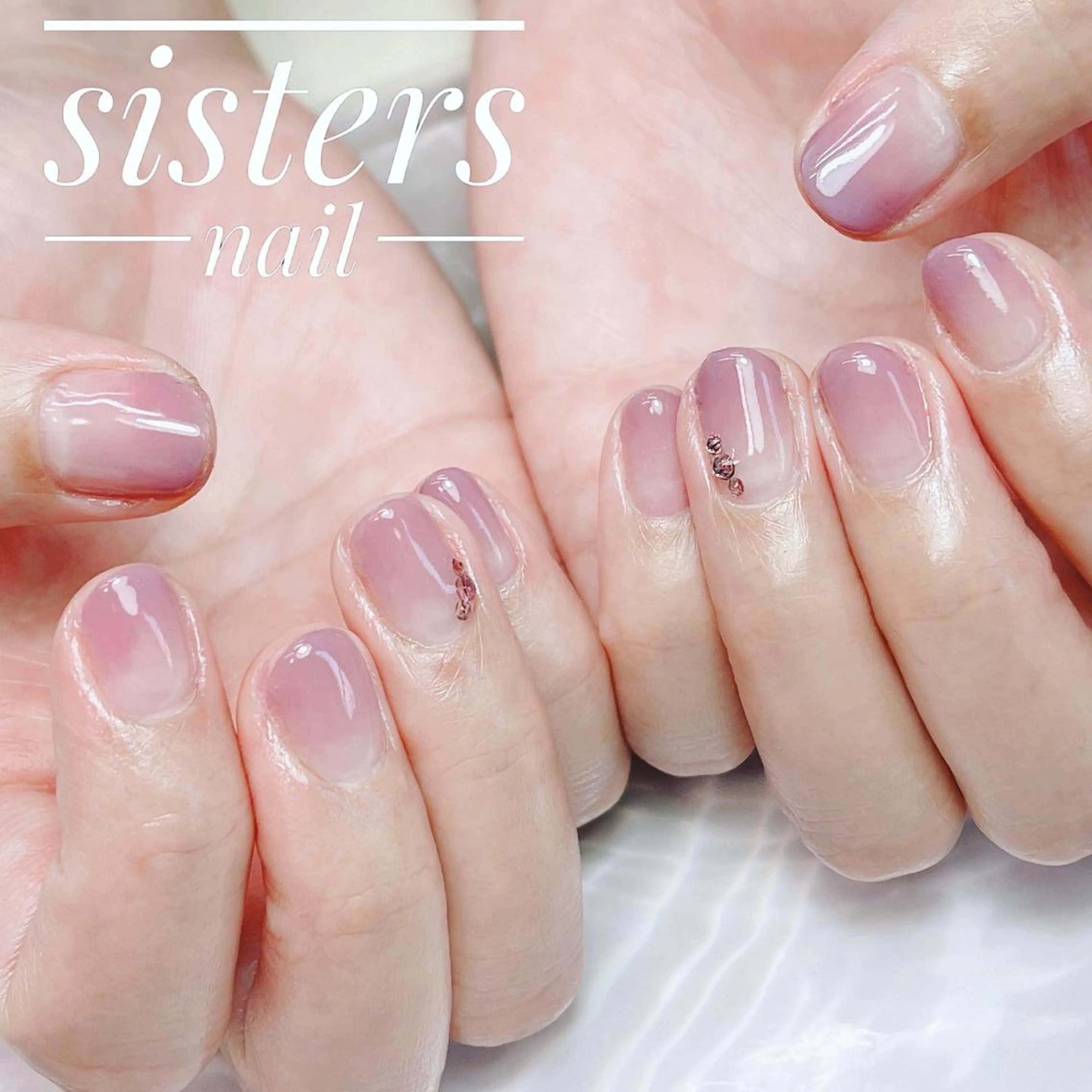 ネイル アートネイル グラデーション オフィスネイル ピンク パープル sisters nail.fのネイルデザイン