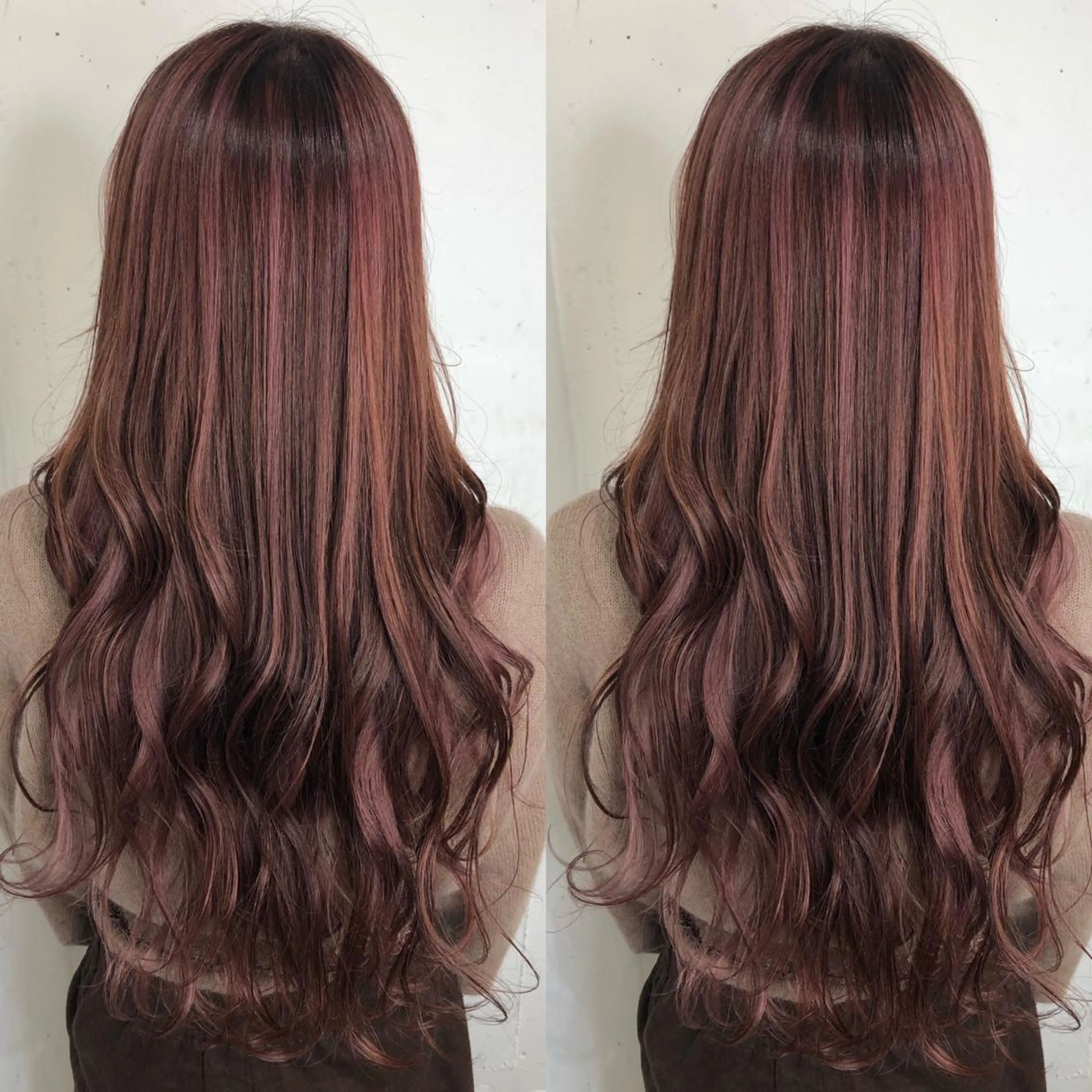 ロング カラー パーマ ヘアアレンジ ハイライトカラー ハイライト 八巻 晴香のヘアスタイル