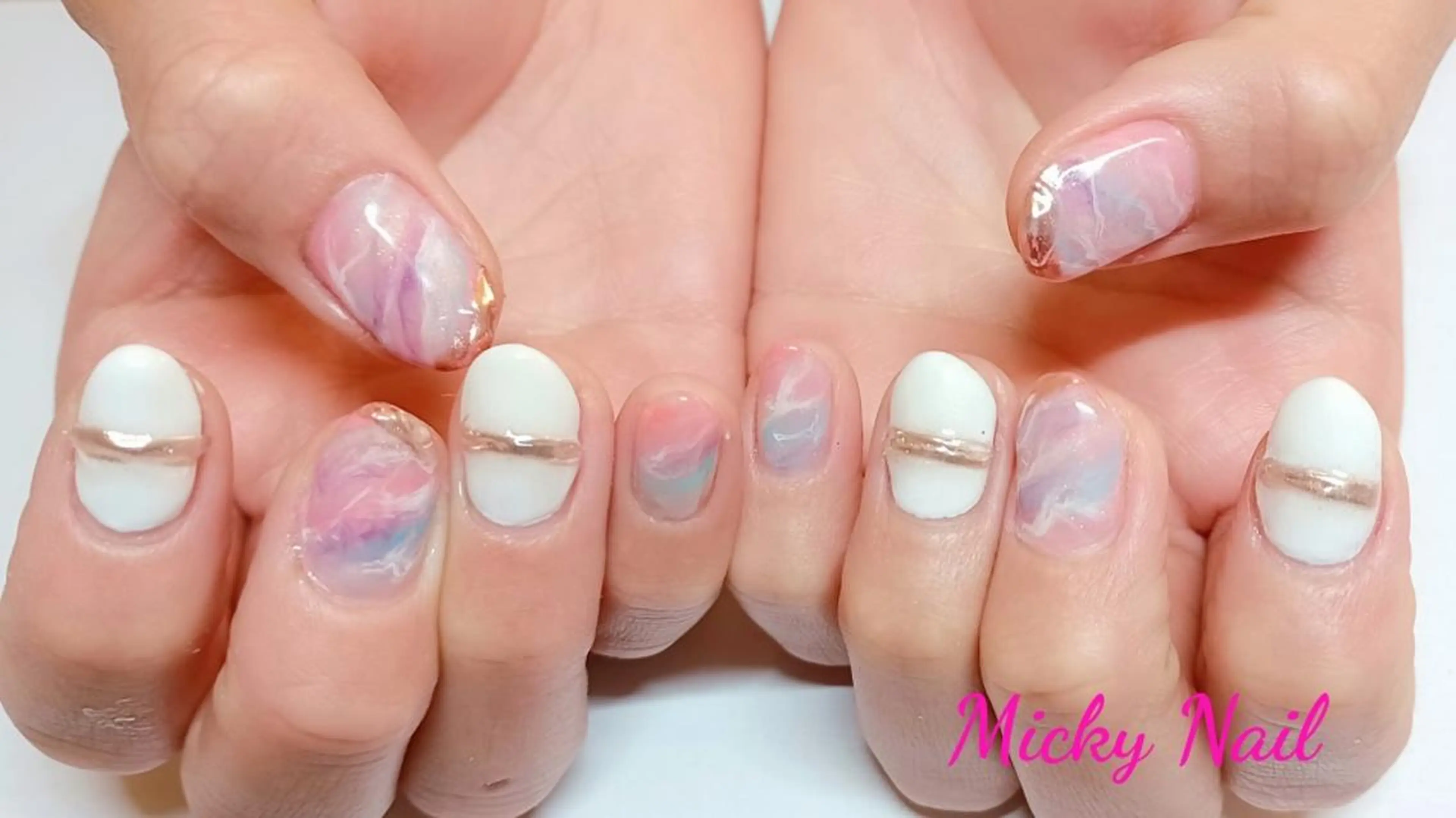 ネイル ニュアンスネイル パステルネイル 春ネイル Micky nail chikushinoのネイルデザイン