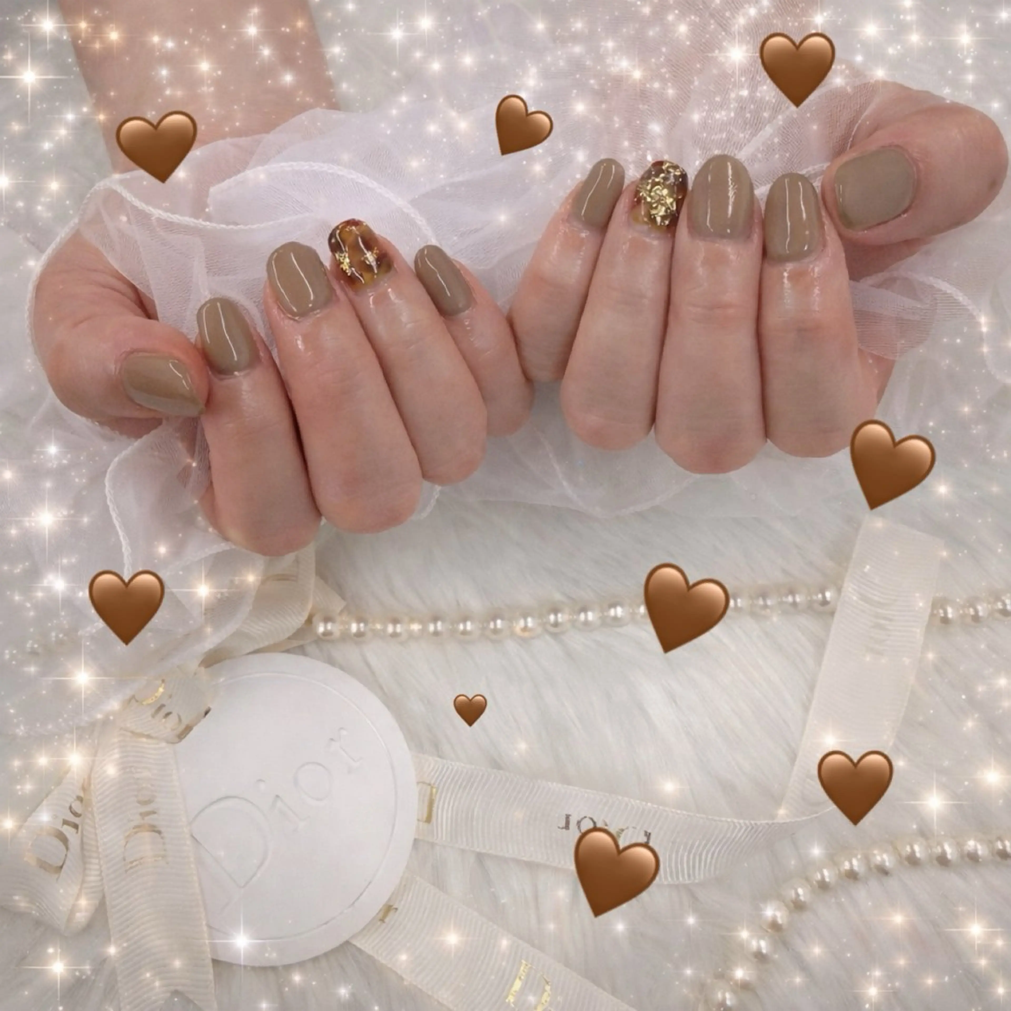 ネイル アートネイル べっ甲ネイル ブラウン シンプルネイル セプトネイル Nakamuraのネイルデザイン