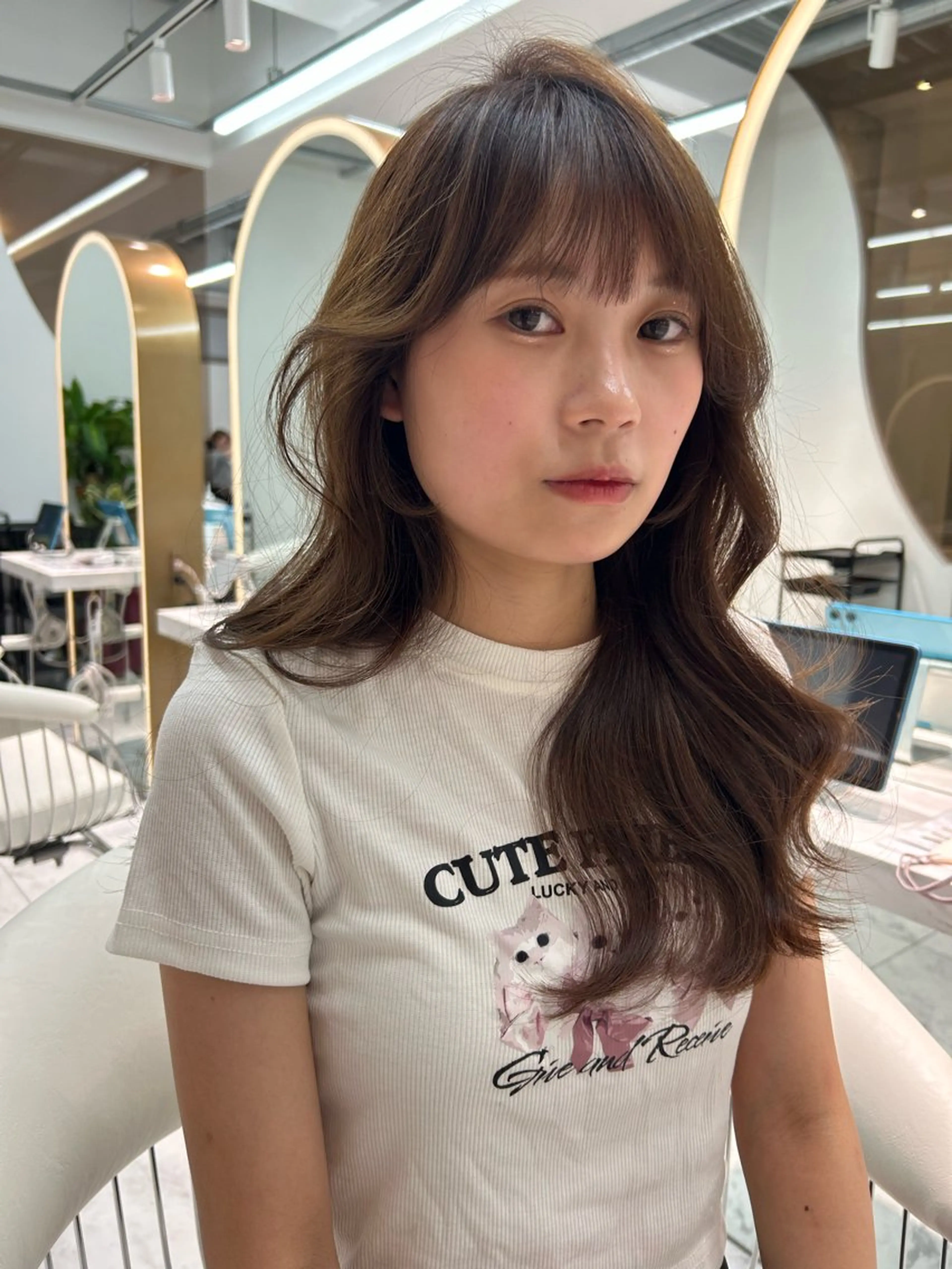 セミロング カット ヘアカラー トリートメント Shousui Mutsumiのヘアスタイル