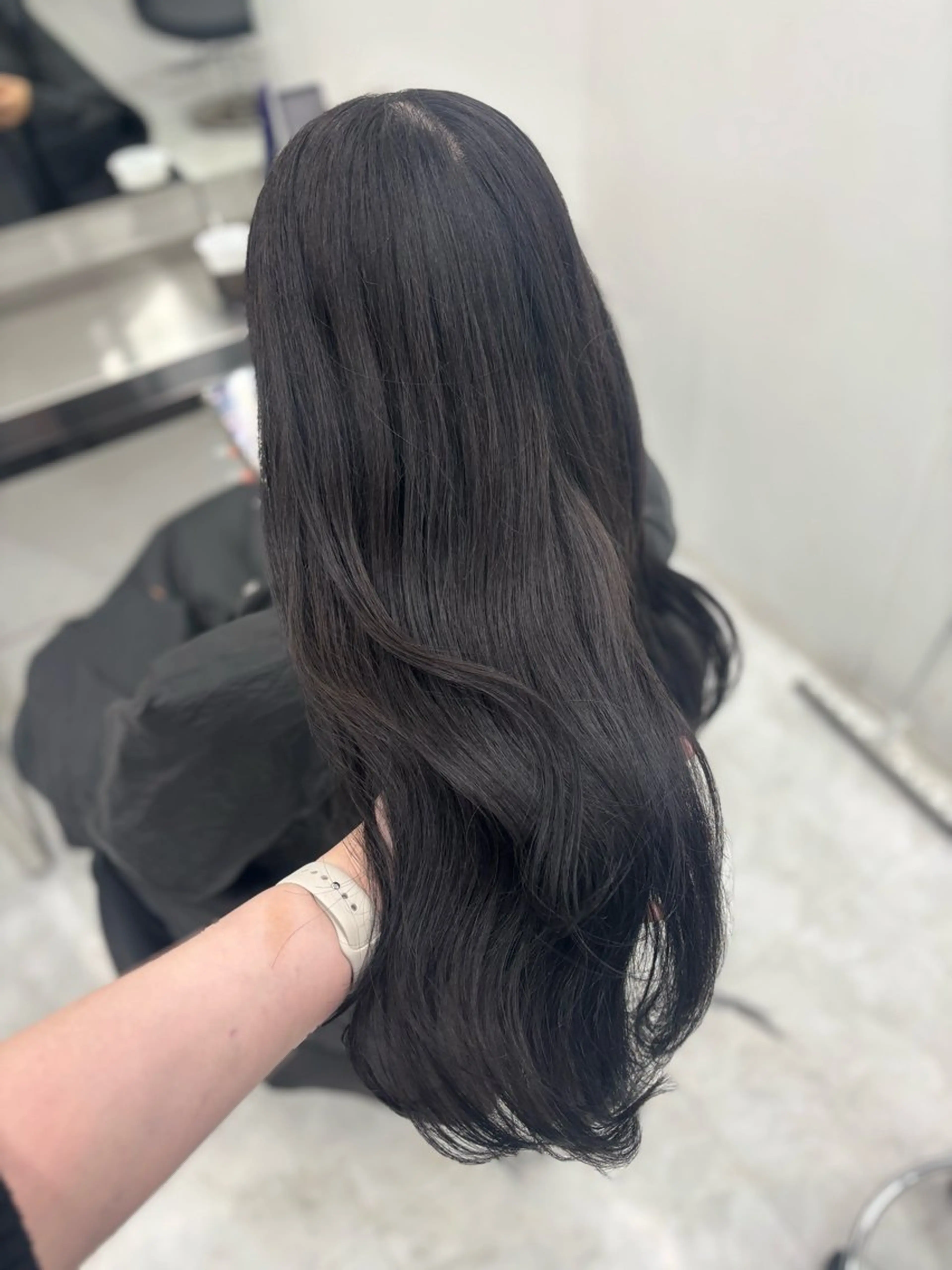 ロング カラー カット ヘアカラー 韓国風暗髪ヘア🤍 🫧MIREIのヘアスタイル