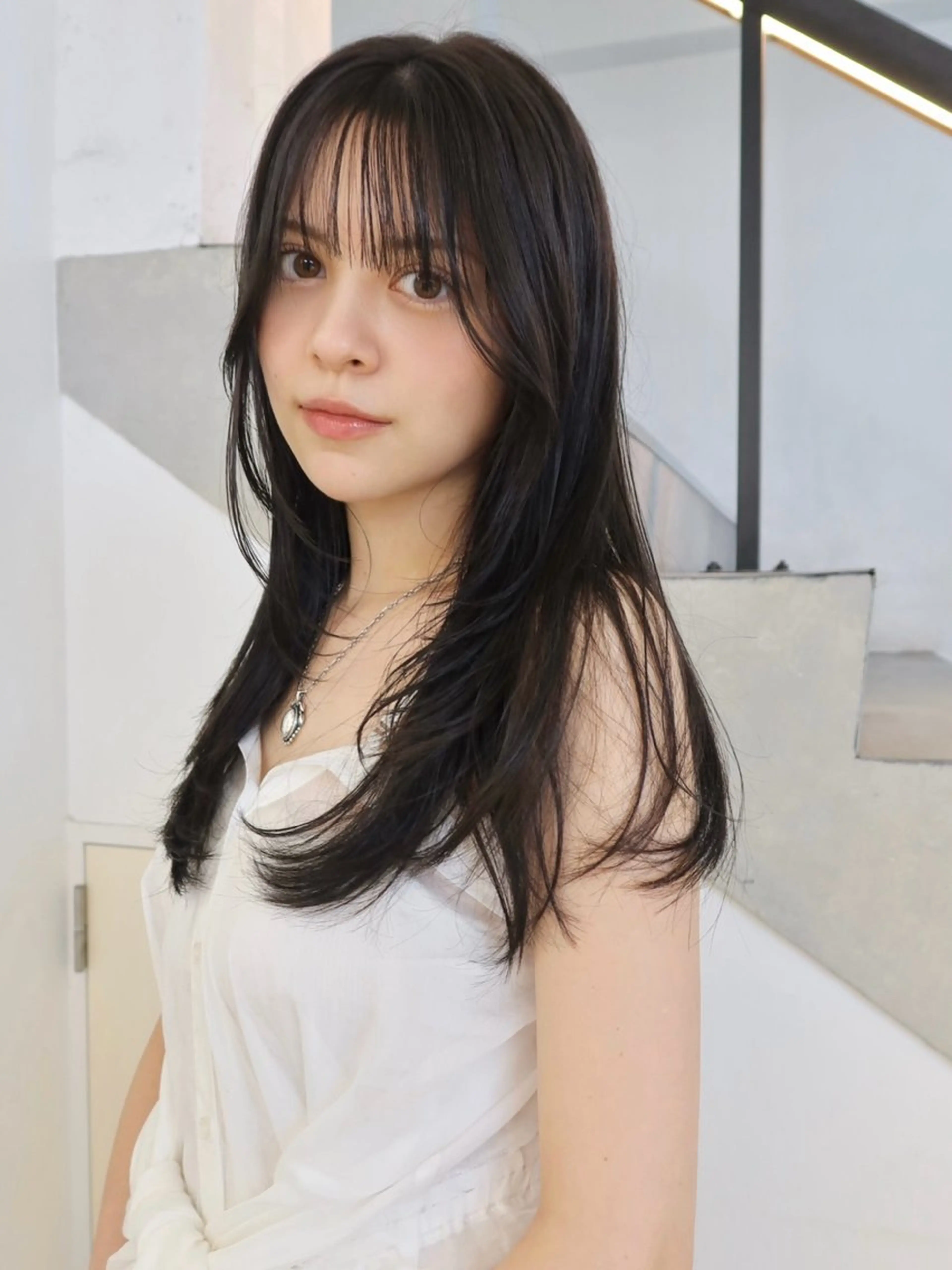 ロング カラー 透明感カラー レイヤーカット シースルーバング 顔周りカット/透明感 カラー✂️MEIのヘアスタイル