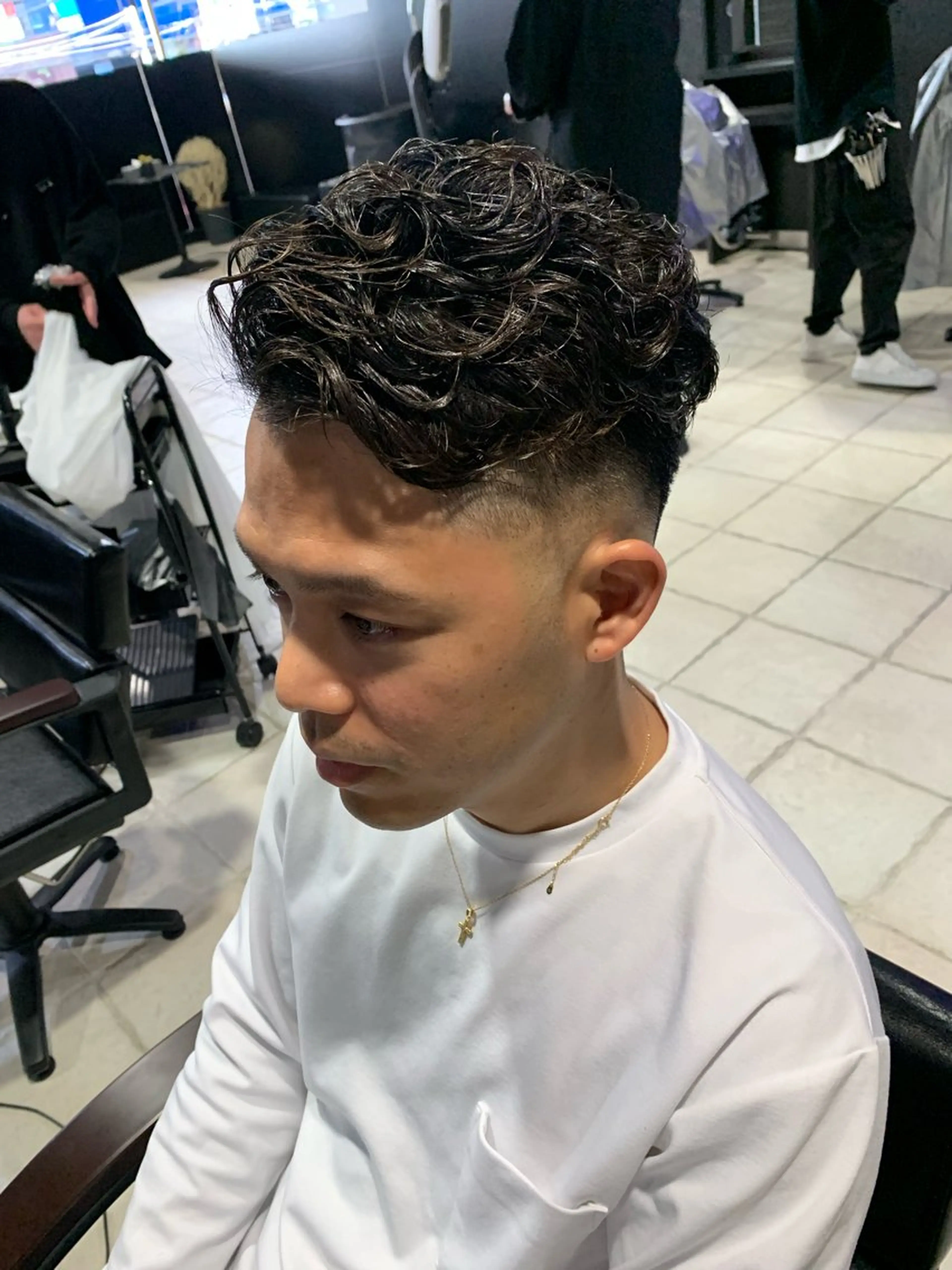 ショート カット パーマ ヘアセット メンズパーマ/難波/ 心斎橋　室園亮佑のヘアスタイル