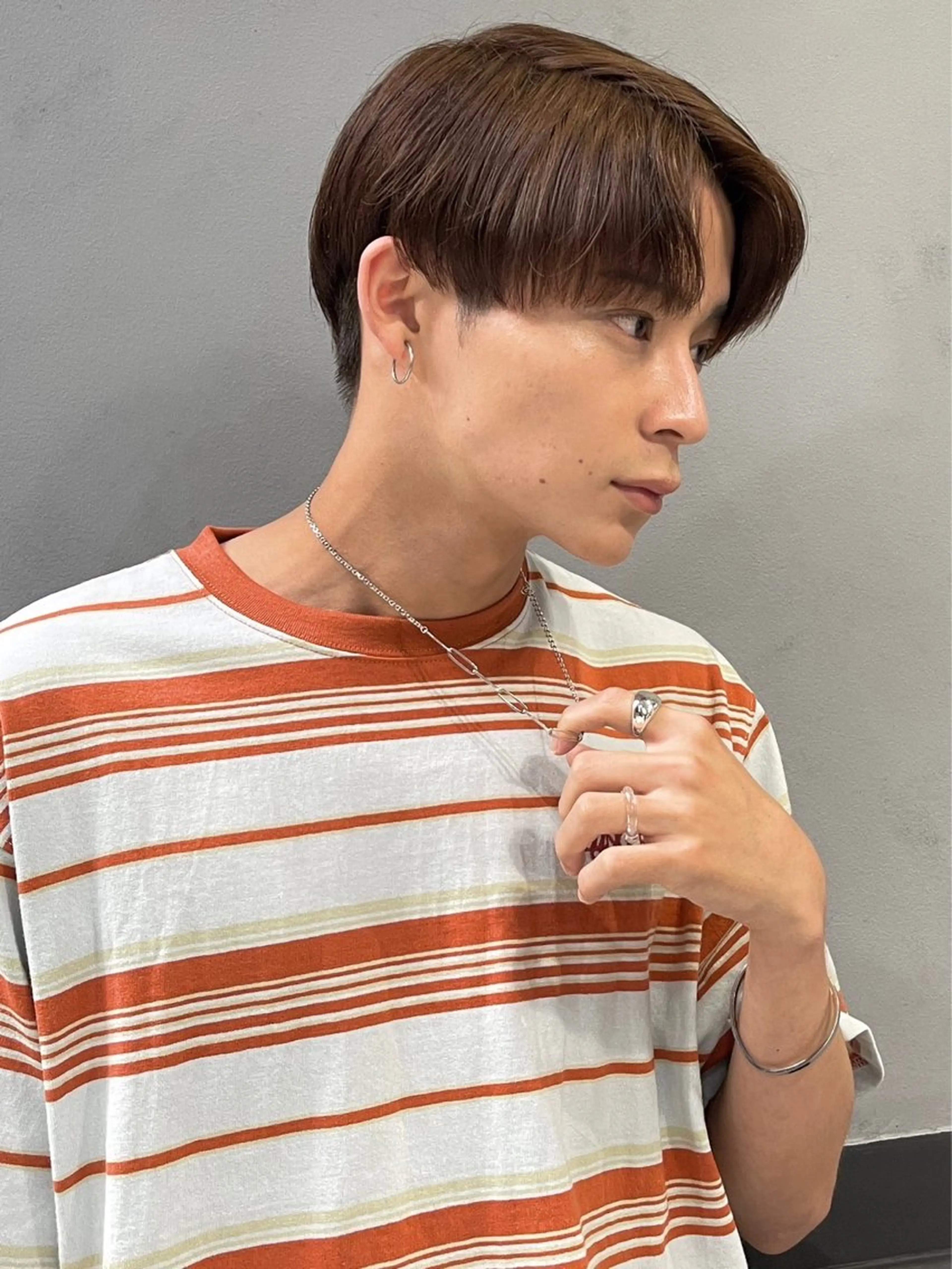 ショート カラー パーマ メンズ センターパート メンズパーマ ニュアンスパーマ パーマ メンズカット✂️ パーマ寺西優真のヘアスタイル