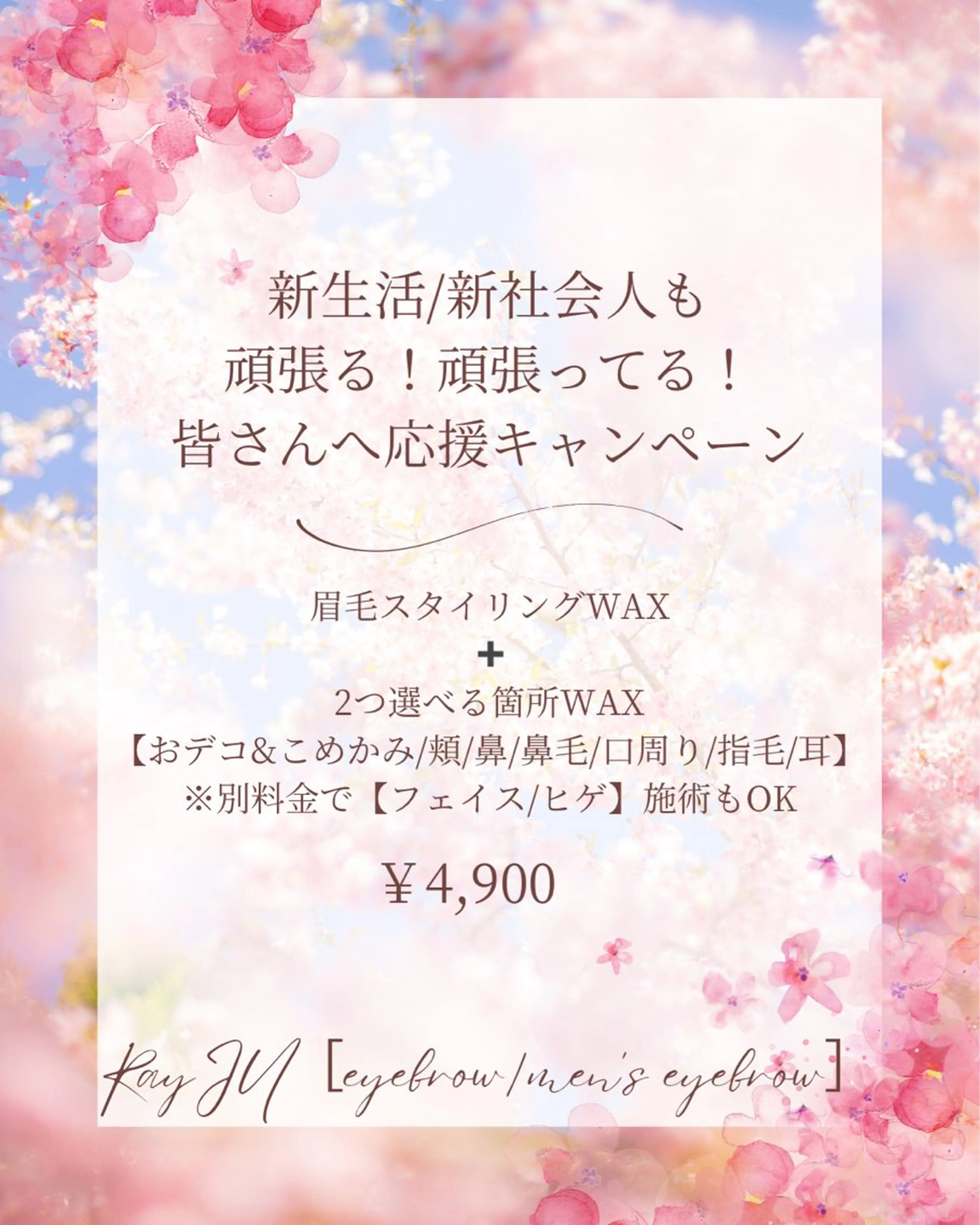 眉毛スタイリングWAXと2つ選ぶ箇所WAXセットの写真