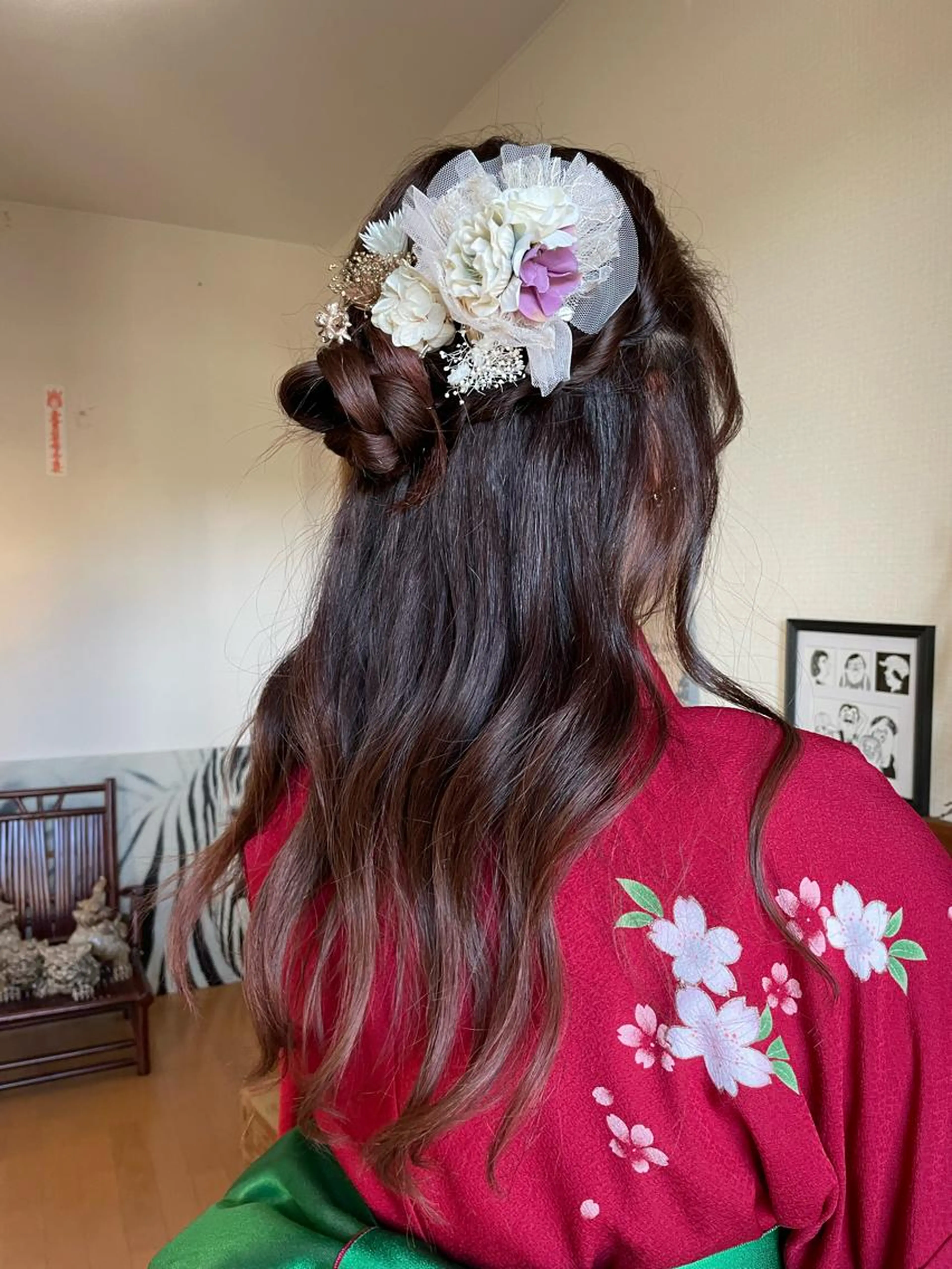 【パーティーやお呼ばれに】ヘアセット🍓ハーフアップスタイルの写真