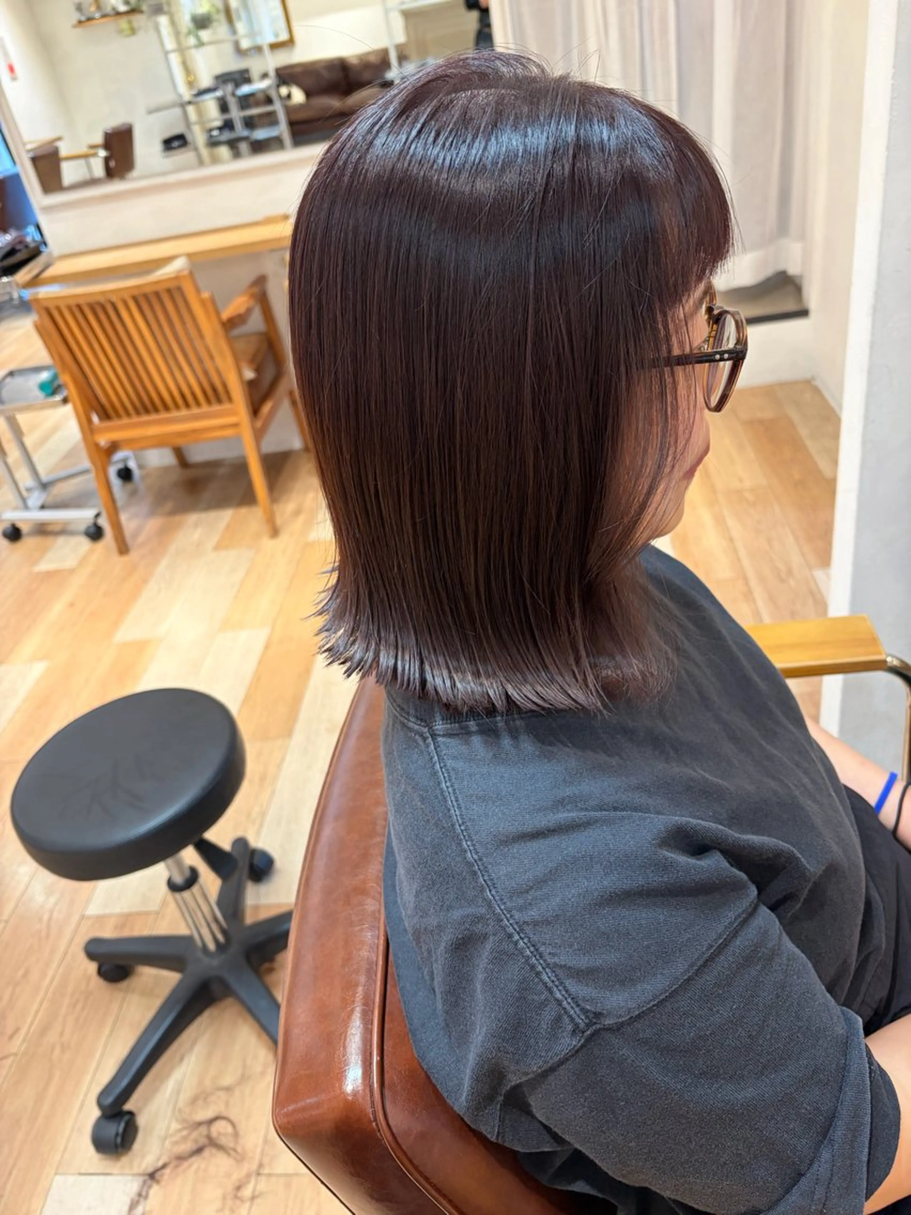 ミディアム カラー ヘアカラー トリートメント 縮毛矯正/透け感 カラー🎀♡mariのヘアスタイル