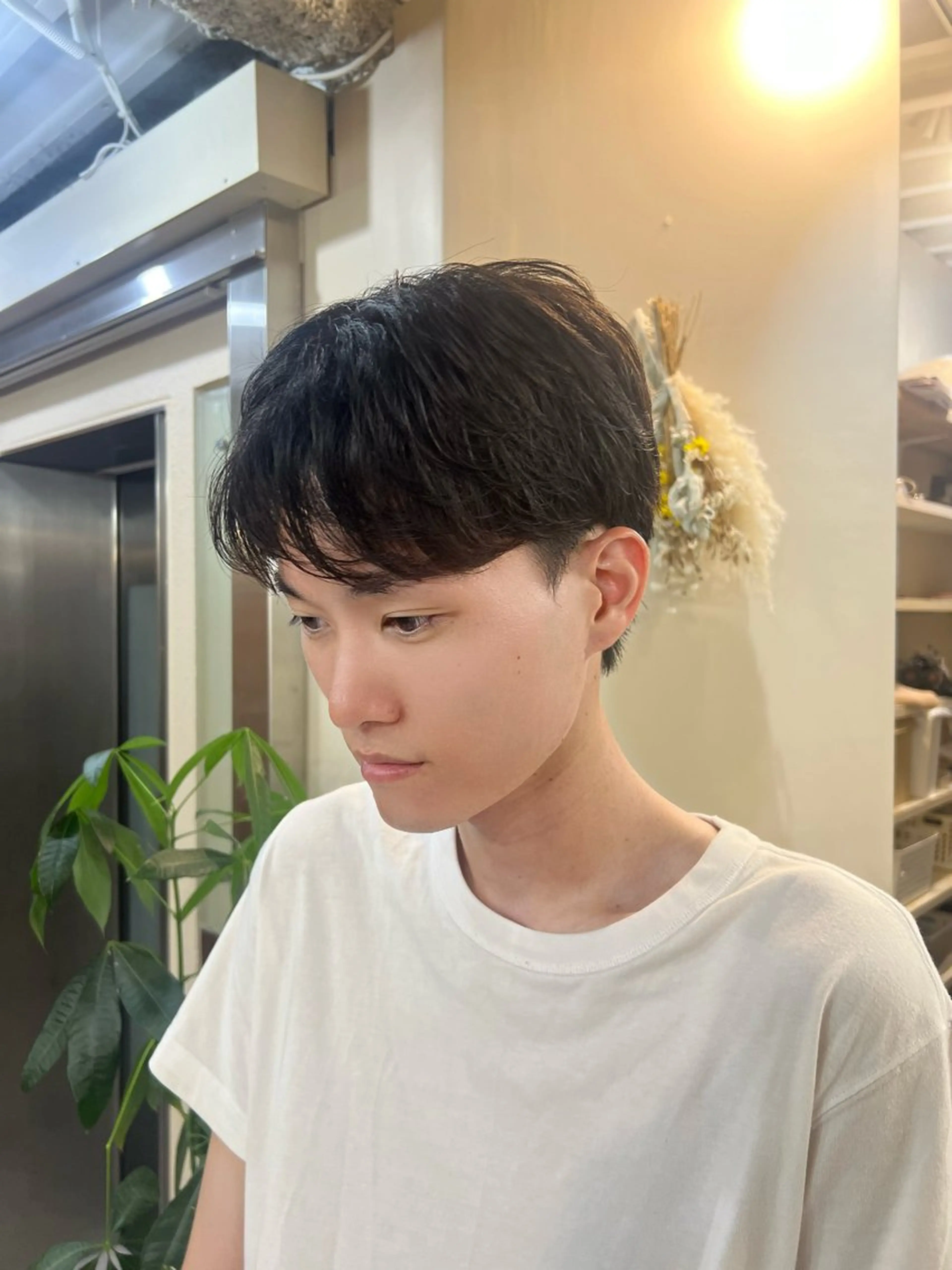 ショート メンズ カット パーマ メンズ職人/センター パート/富沢真斗のヘアスタイル