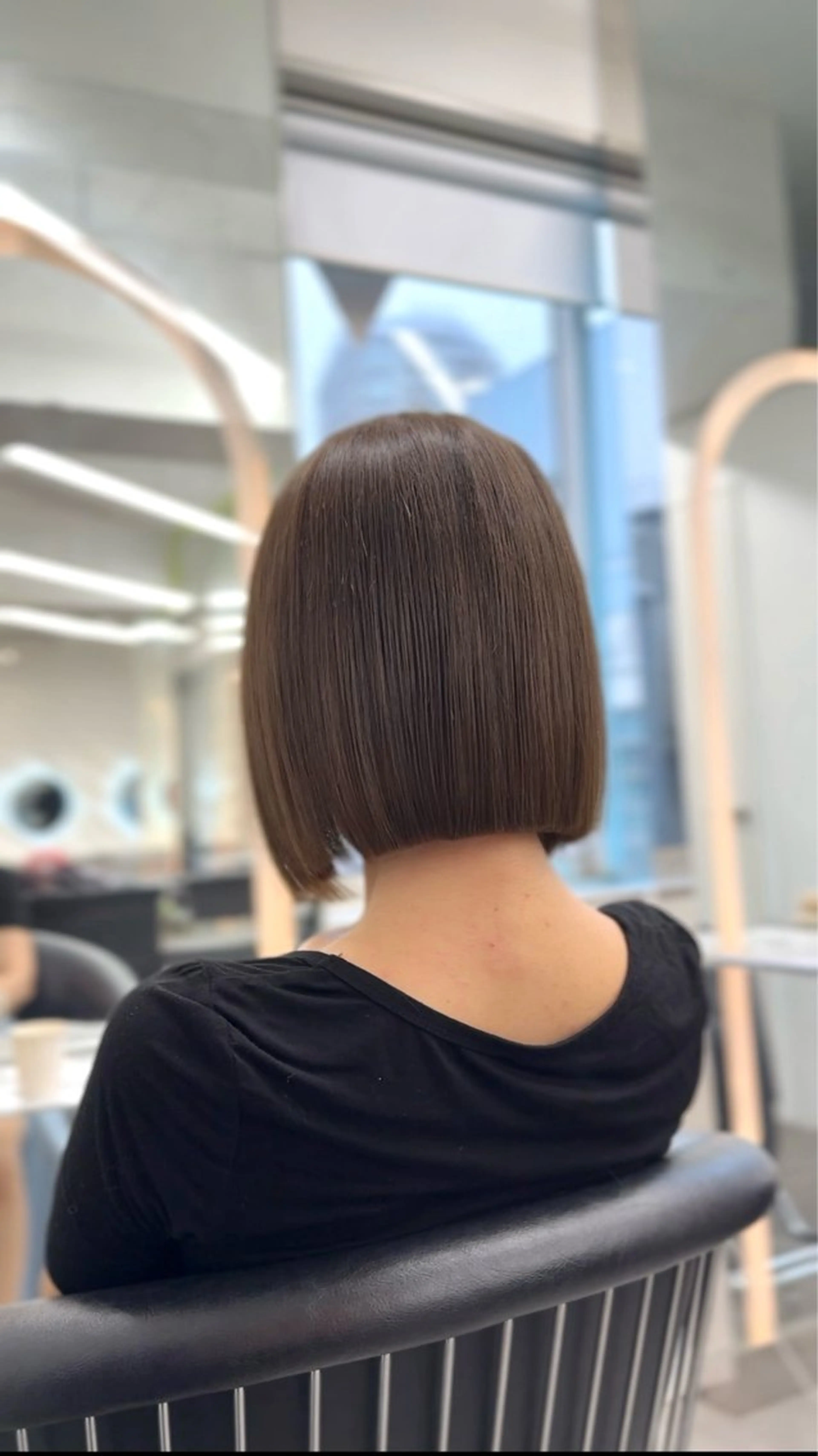 ミディアム カラー 山崎/ボブ縮毛矯正 レイヤー髪質改善のヘアスタイル