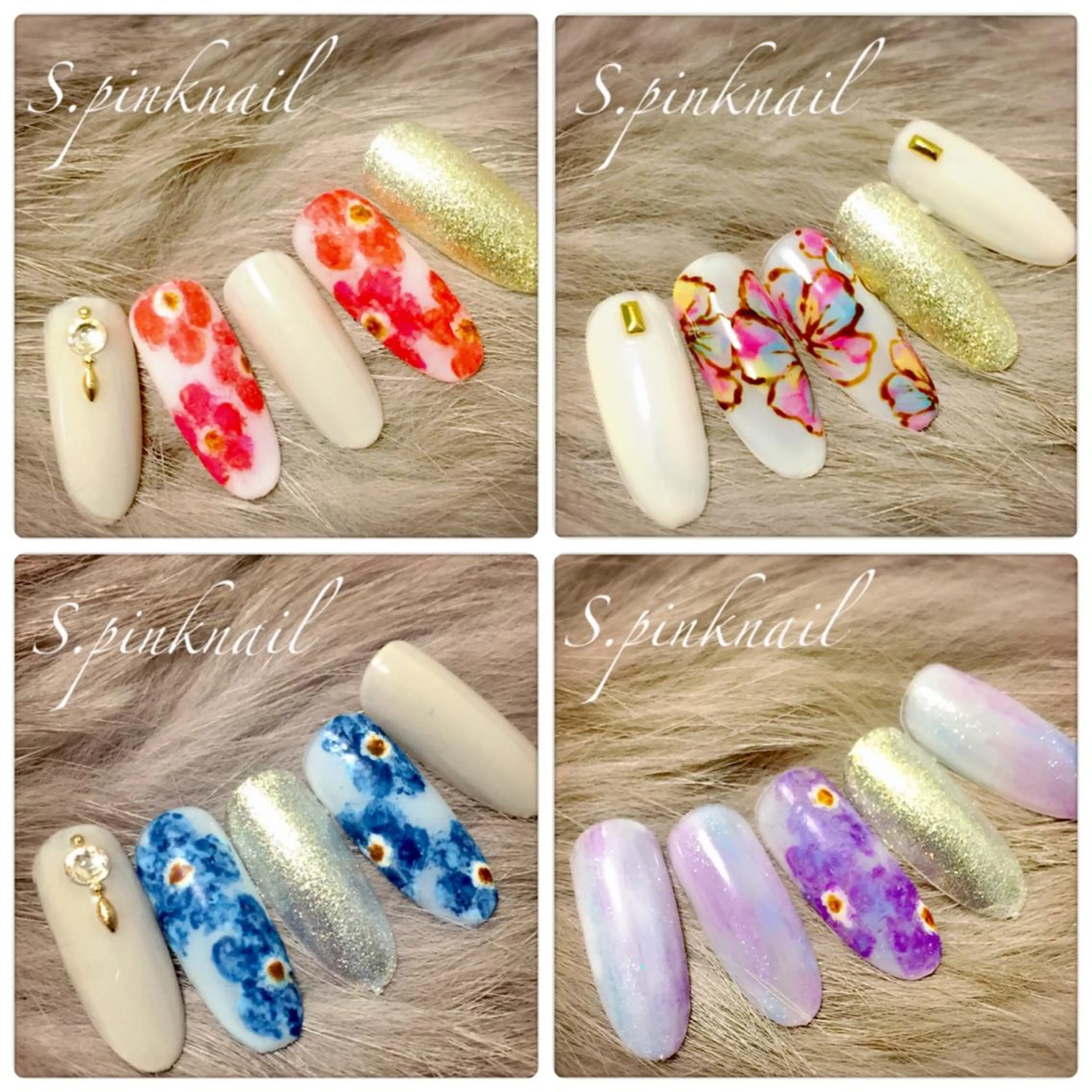 ネイル アートネイル フラワーネイル 春ネイル Sincerely ☺︎のネイルデザイン