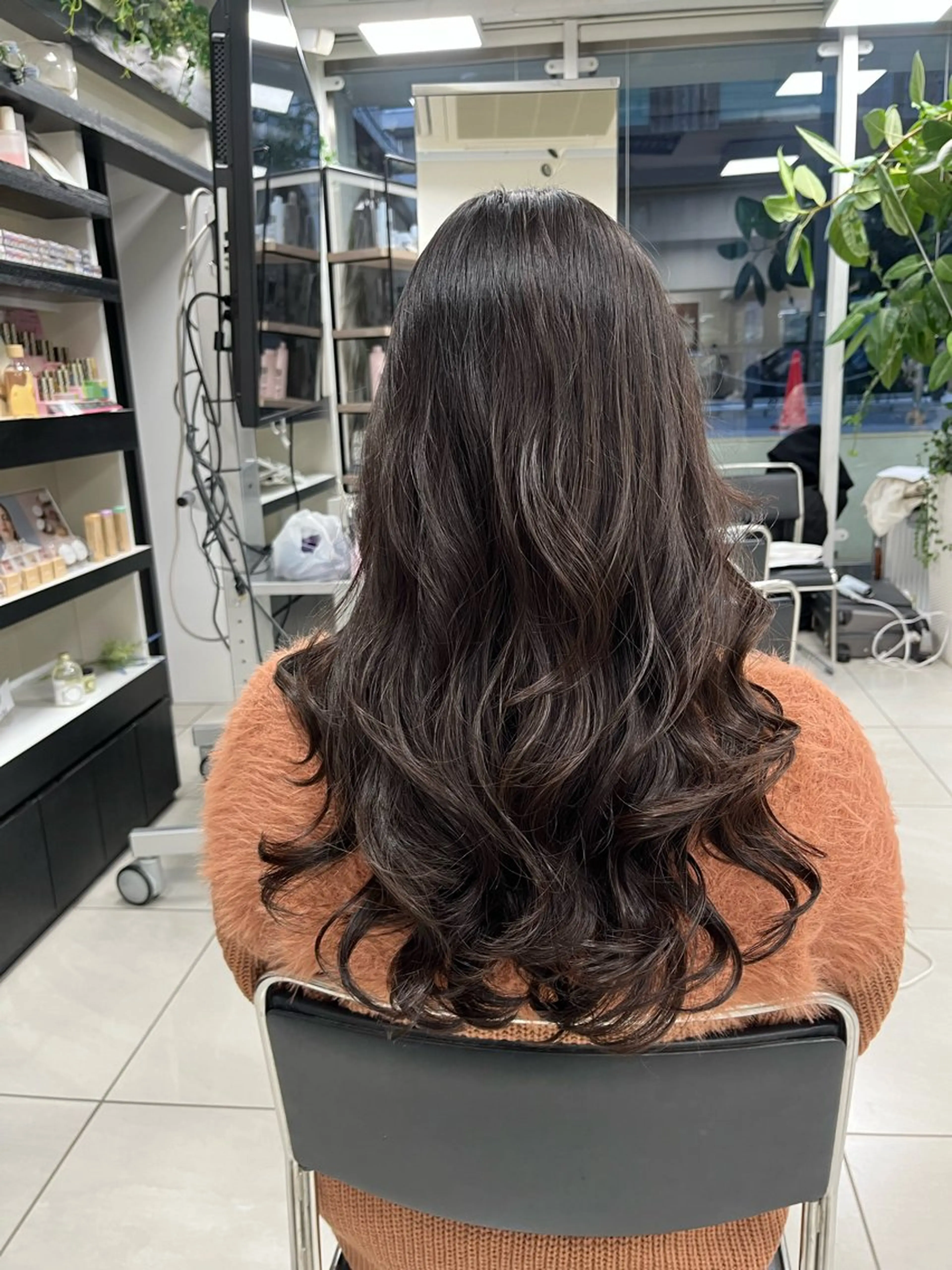 ロング パーマ コテ巻き風パーマ★ はるさんのヘアスタイル