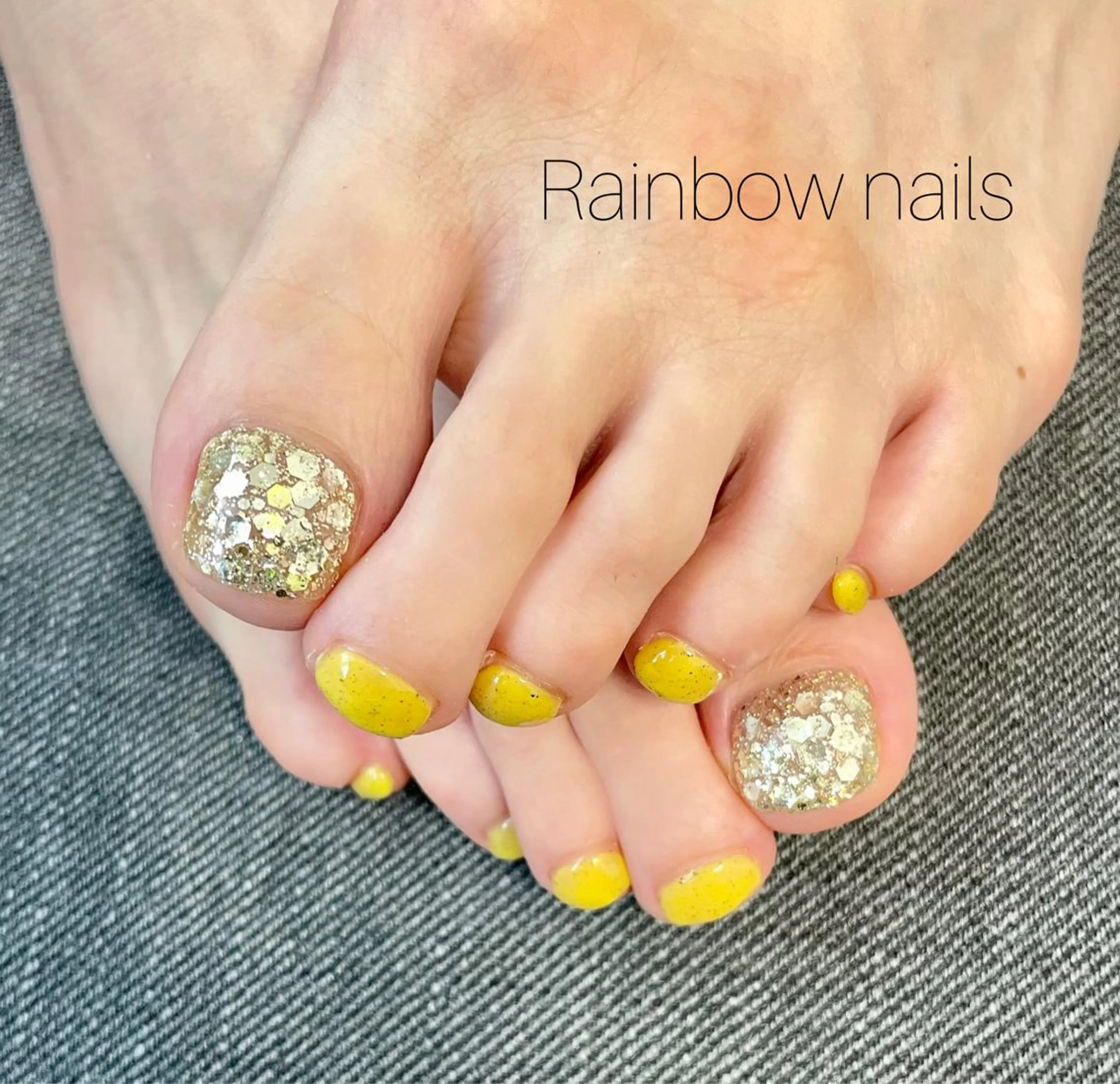 ネイル ラメ(グリッター) Rainbow nailsくろちゃんのネイルデザイン