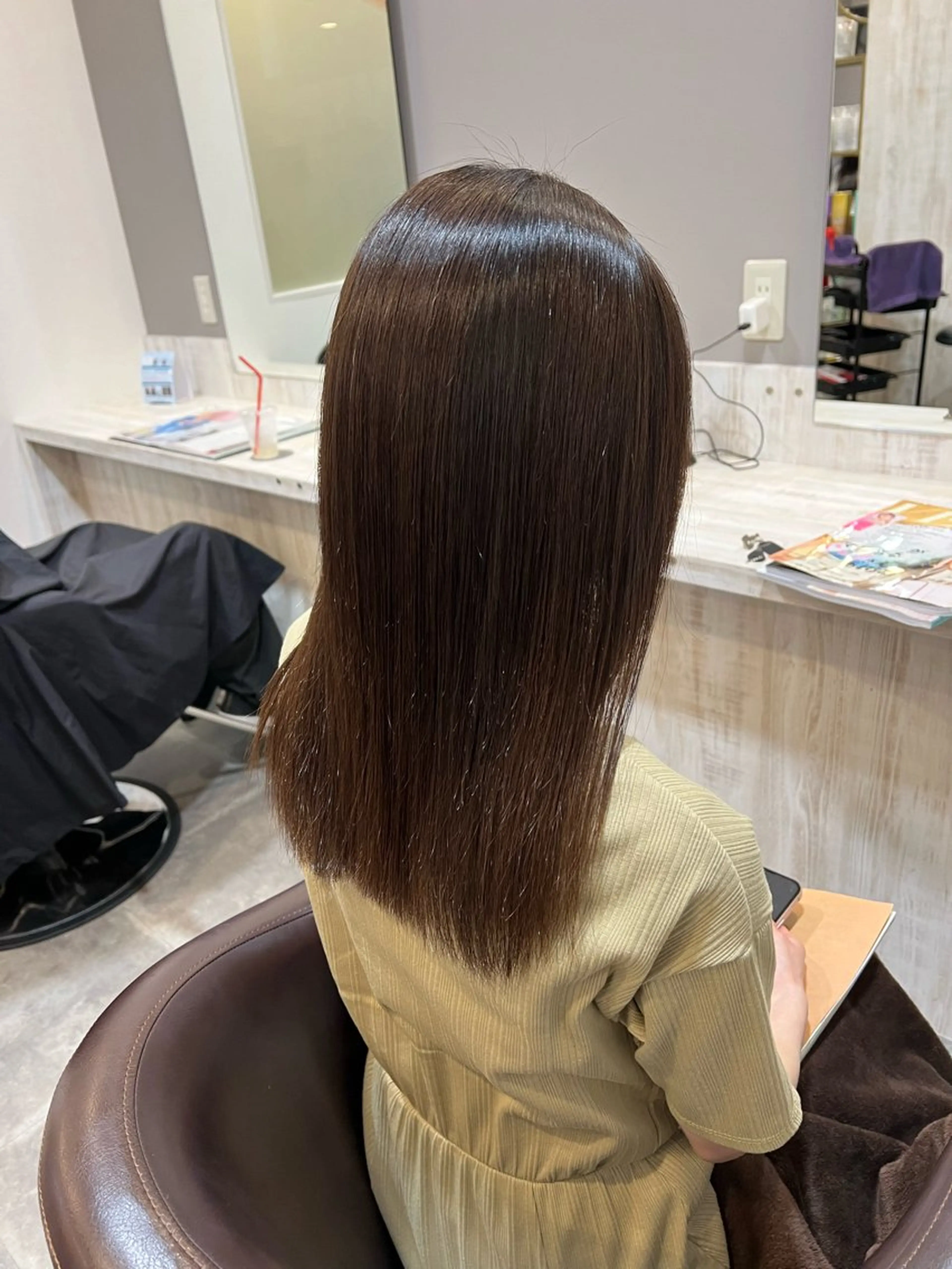 ロング 縮毛矯正 トリートメント Naru┆川西能勢口 ┆髪質改善のヘアスタイル