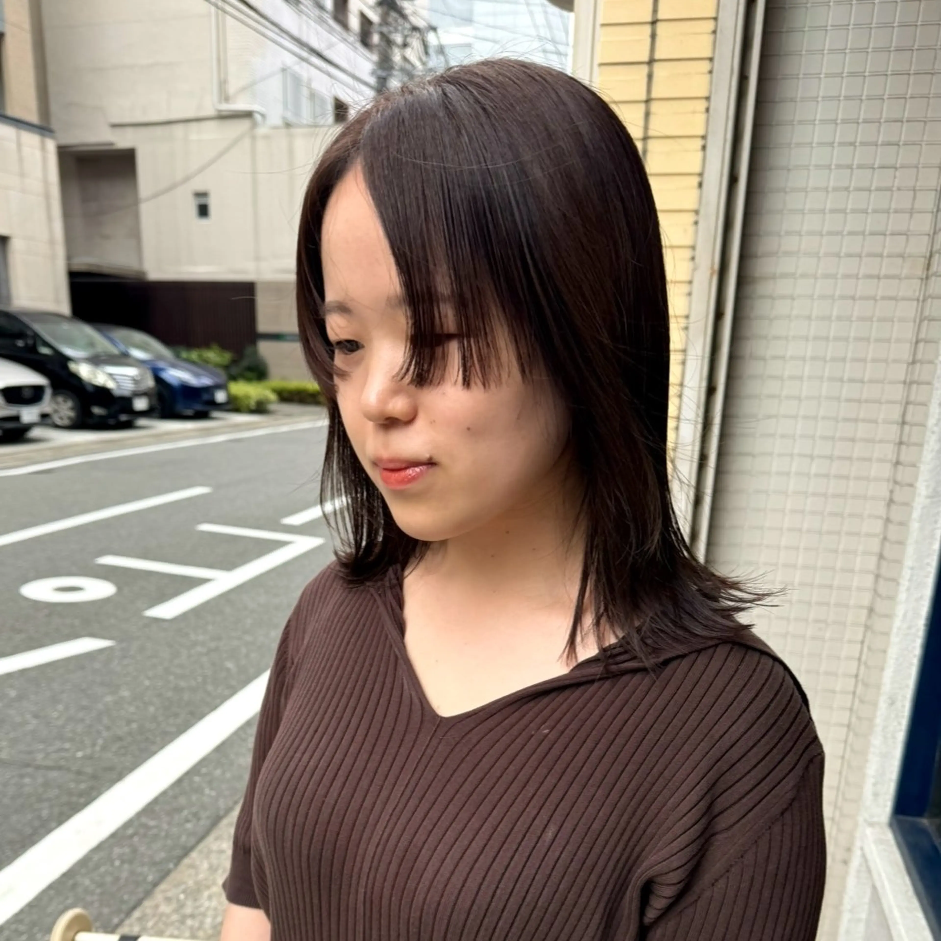 ミディアム カラー カット ヘアカラー トリートメント Lilu しずくのヘアスタイル