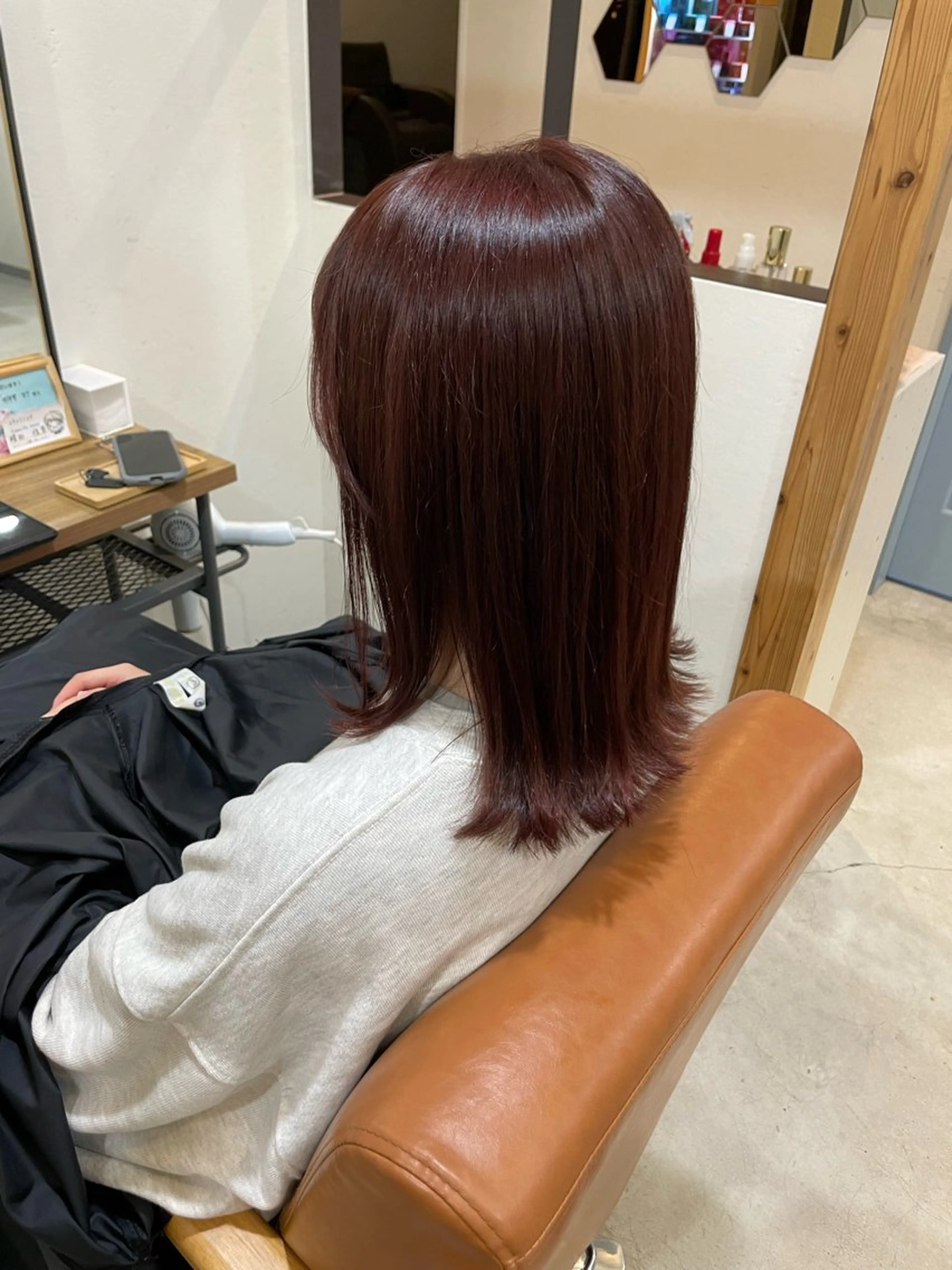 セミロング カラー ベージュカラー ブリーチ ブリーチなしカラー ピンクカラー ピンクベージュ 艶感暖色カラー /透明感/瀬戸山舞のヘアスタイル