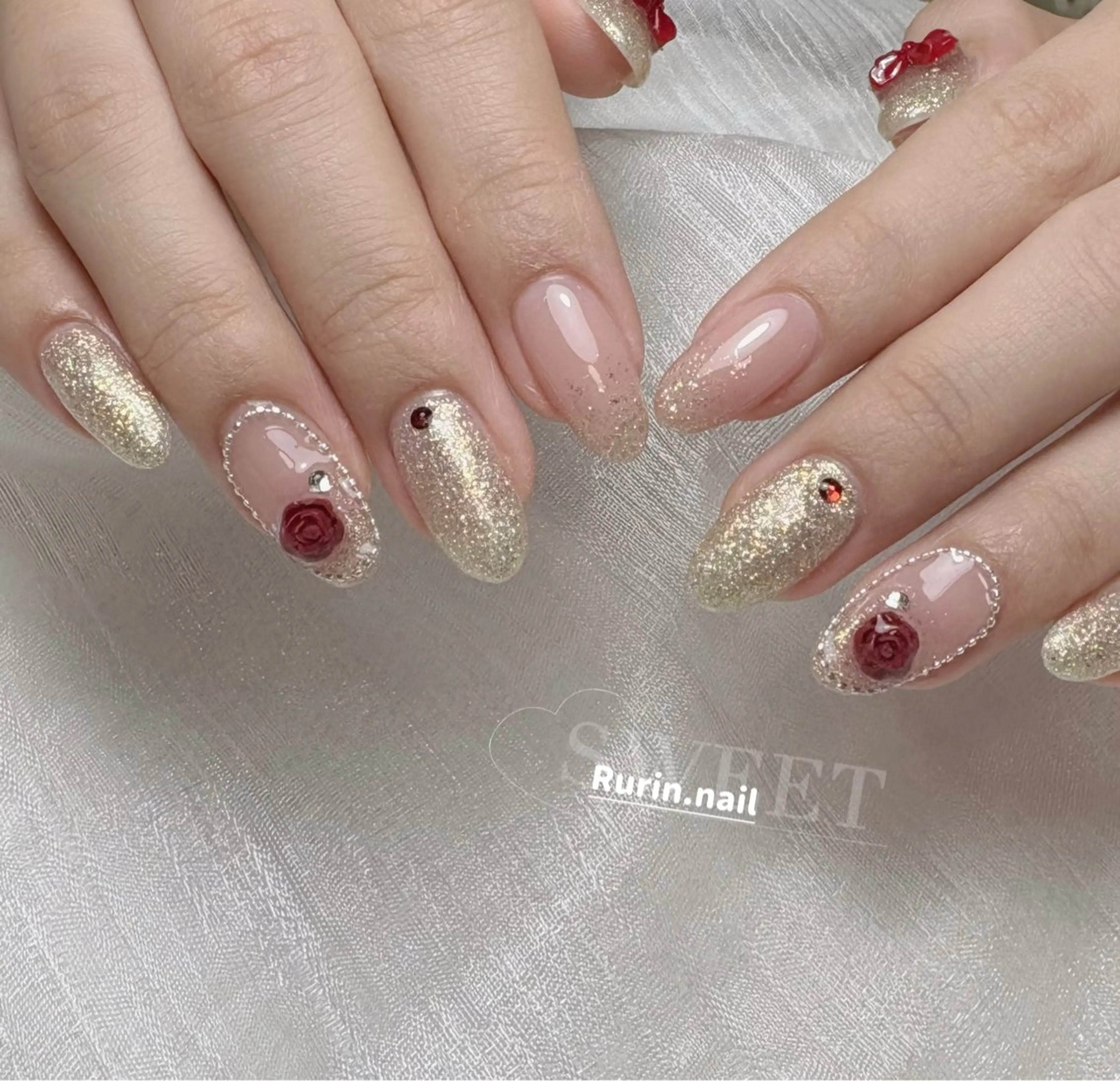 ネイル バレンタイン ハンドネイル ルリン サロン💅のネイルデザイン