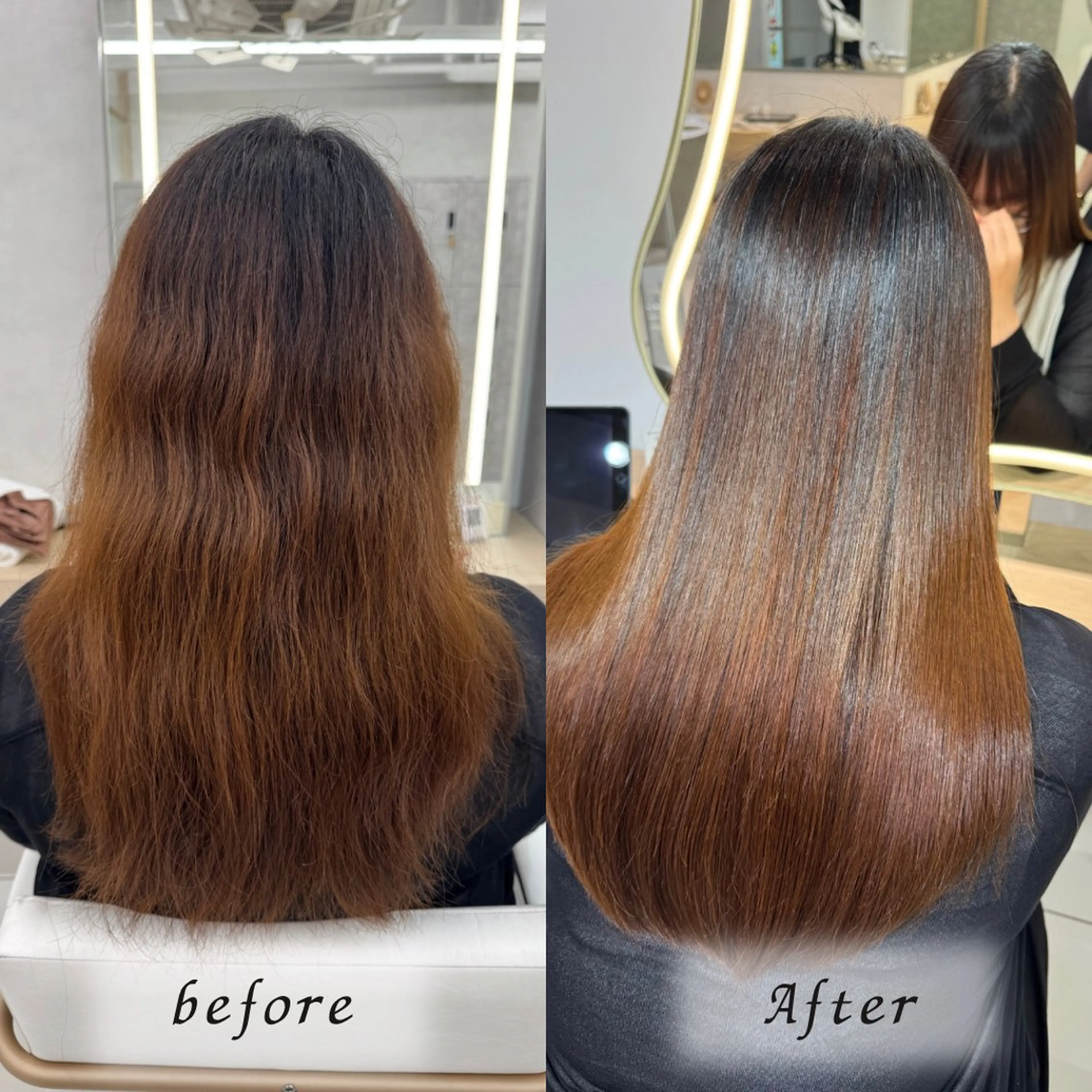 【うねり・広がり解消】縮毛矯正×髪質改善で柔らかストレートへ✨ケアトリートメント付きの写真
