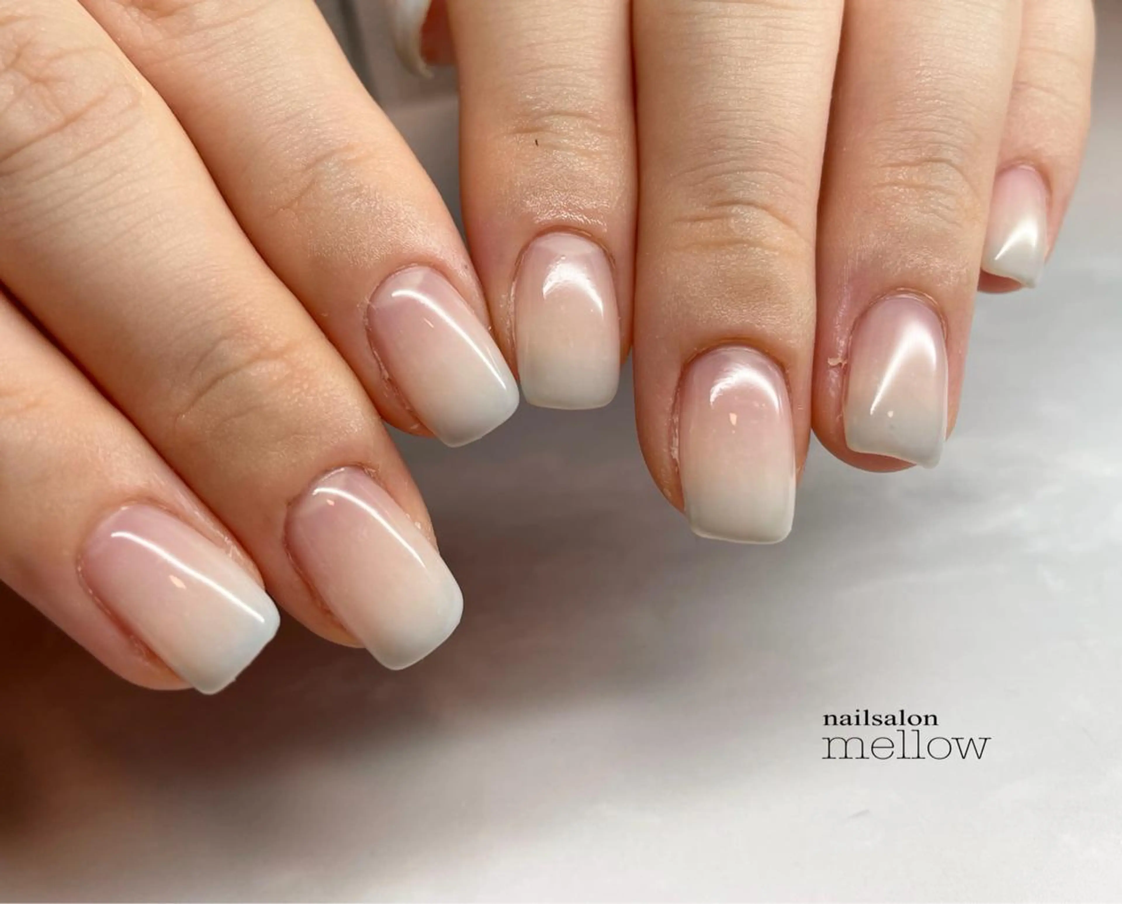 ネイル グラデーション 水色 大山 浩美のネイルデザイン