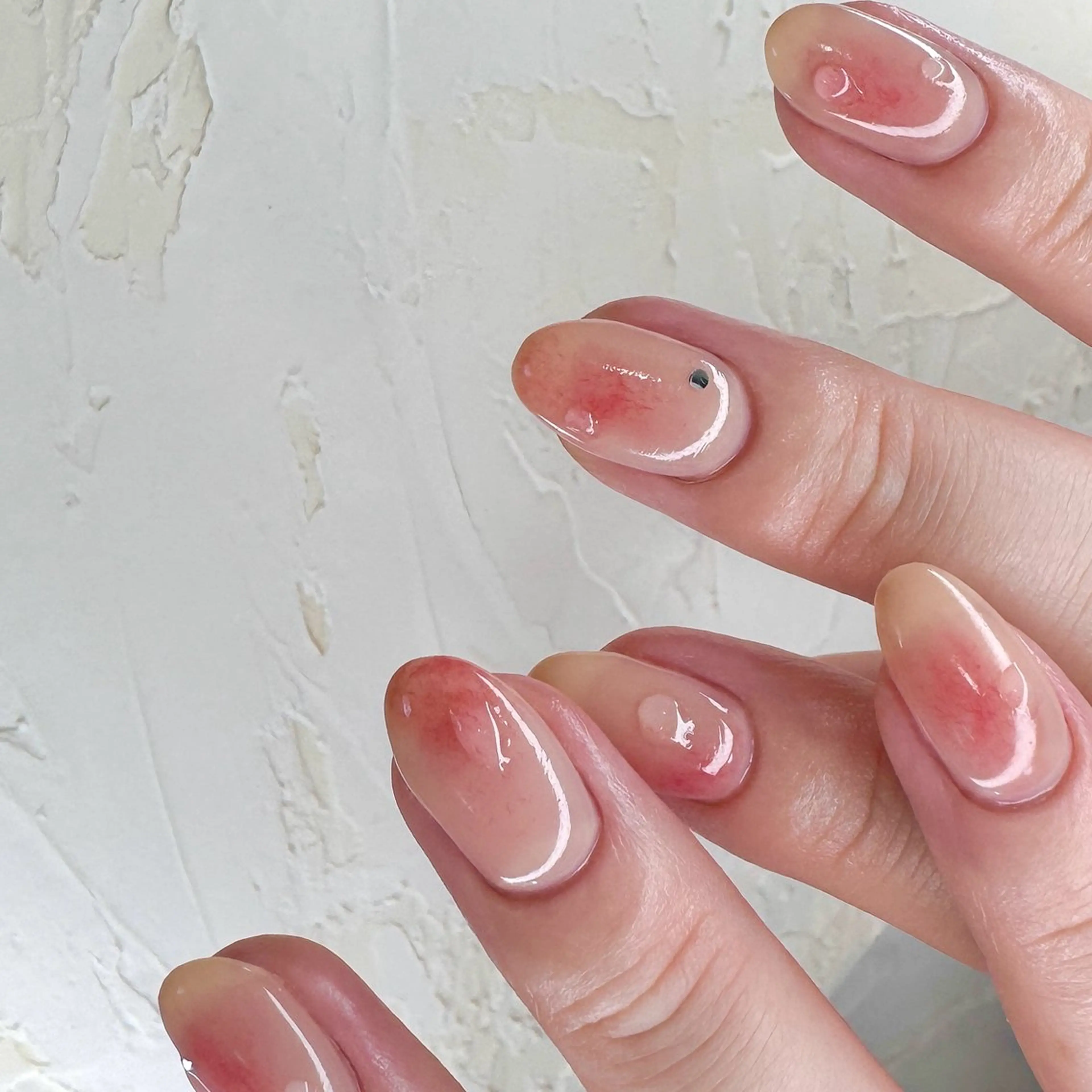 ネイル ピンク 夏ネイル ハンドネイル pointillé .ayaのネイルデザイン