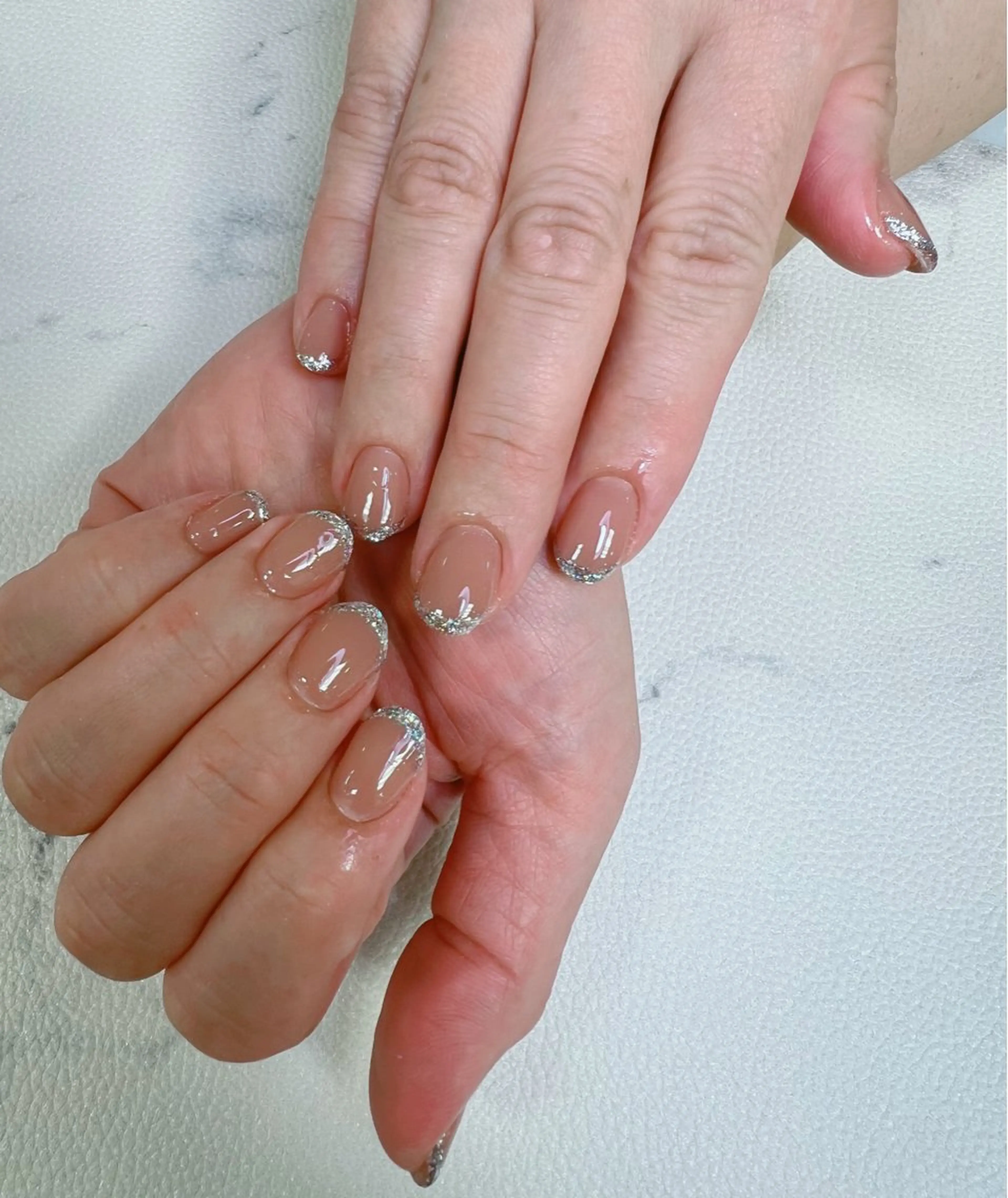 ネイル フレンチネイル ガラスフレンチ Y's Salonのネイルデザイン