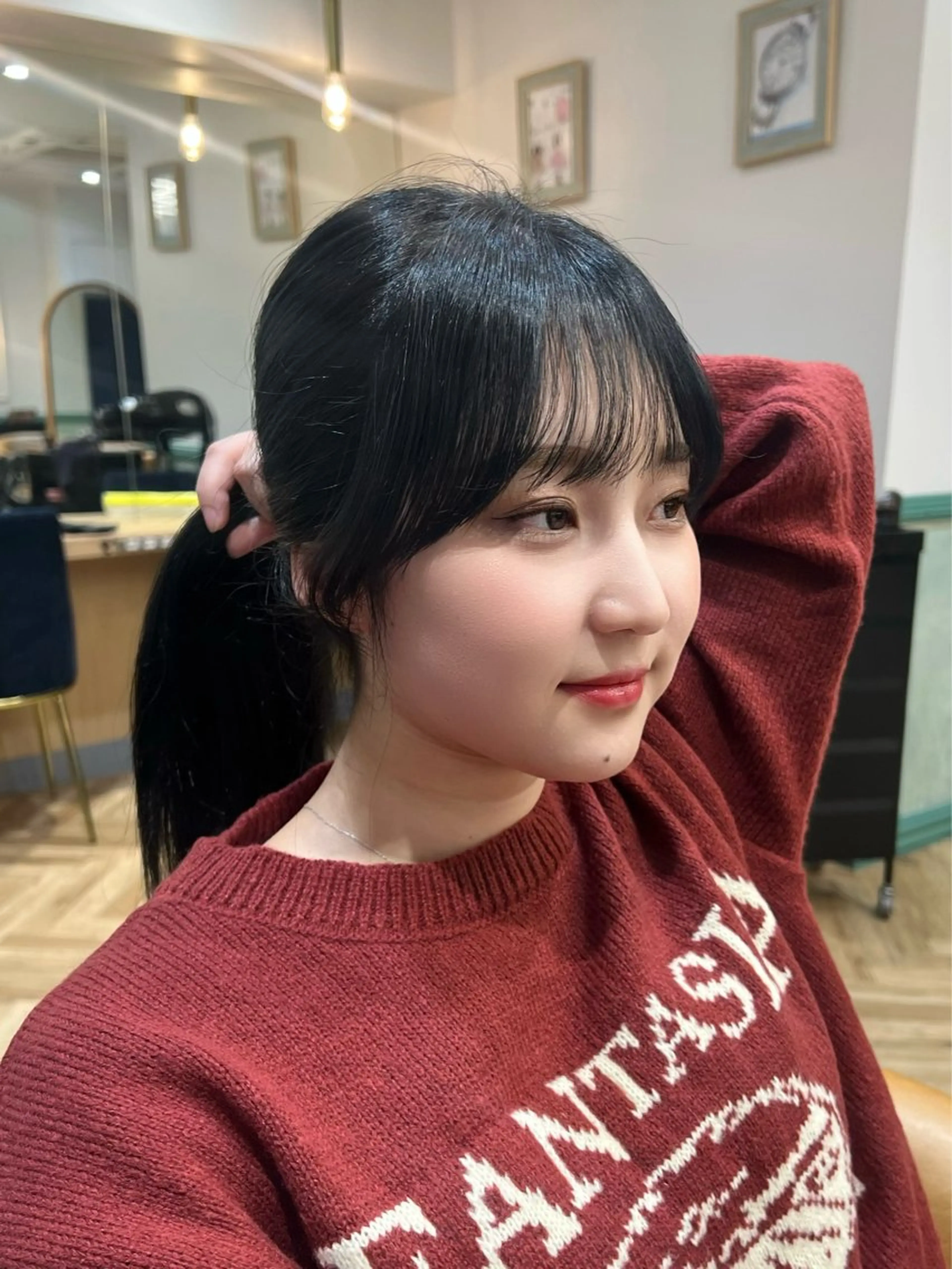セミロング 韓国レイヤーカット/ 縮毛矯正/羽田航のヘアスタイル