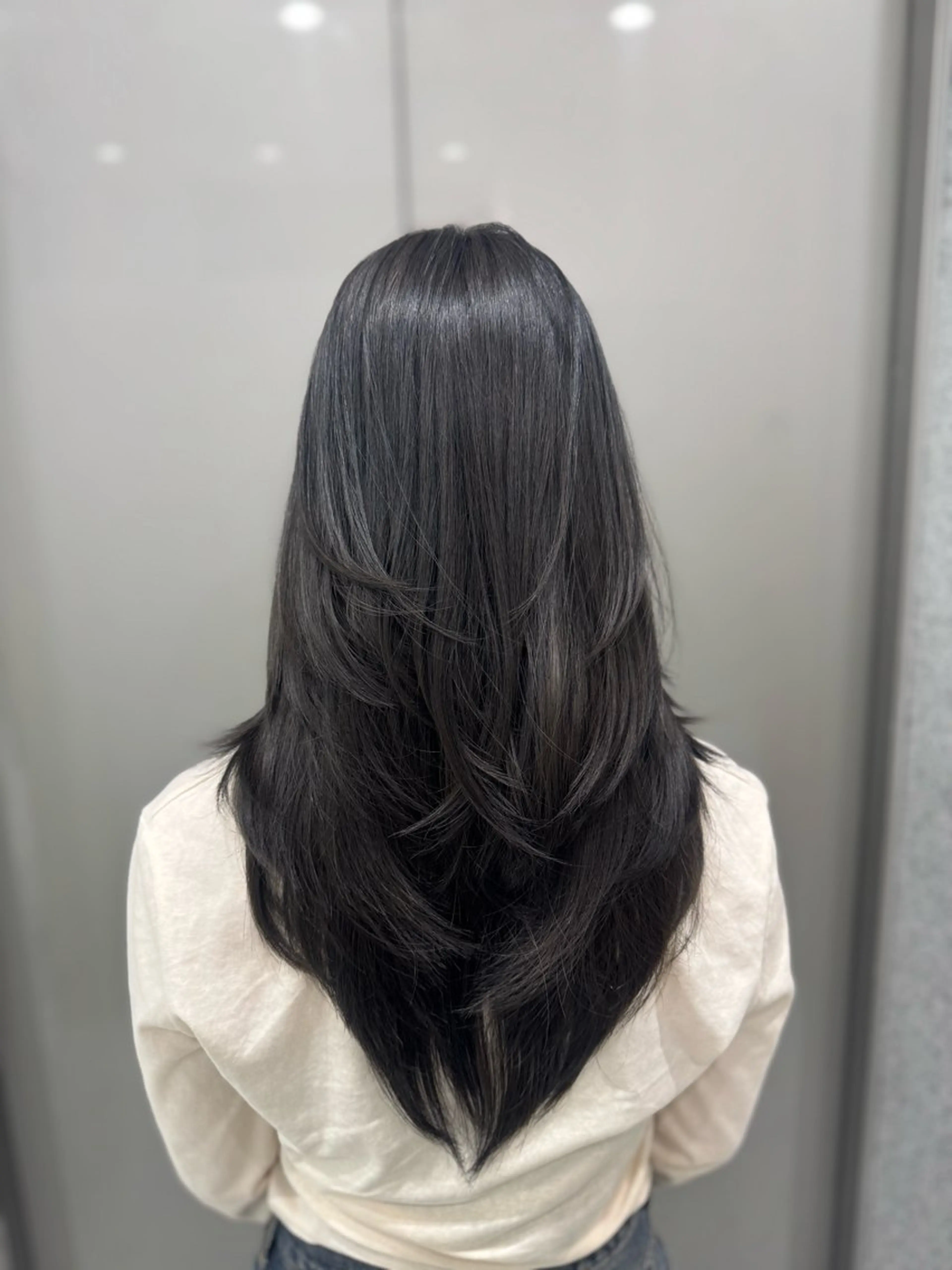 ロング カラー グレージュ レイヤーカット カット ヘアカラー トリートメント 💎透明感カラー /kaito💎のヘアスタイル