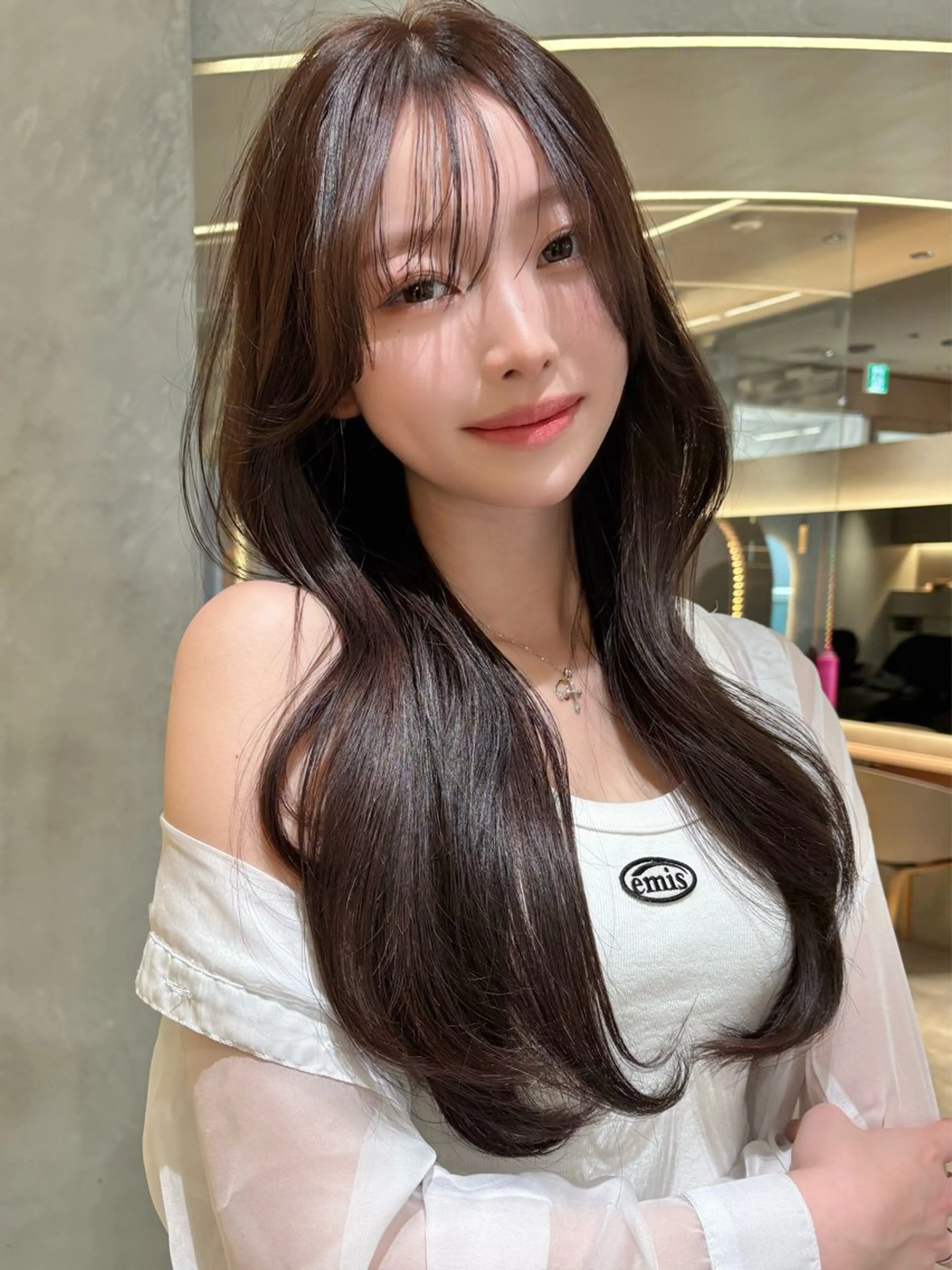 ロング カラー パーマ カット ヘアカラー トリートメント 髪質改善　ANFINI 仙台所属・仙台Ｉ韓国レイヤー Ｉ髪質改善Ｉ伊藤拓海のヘアスタイル