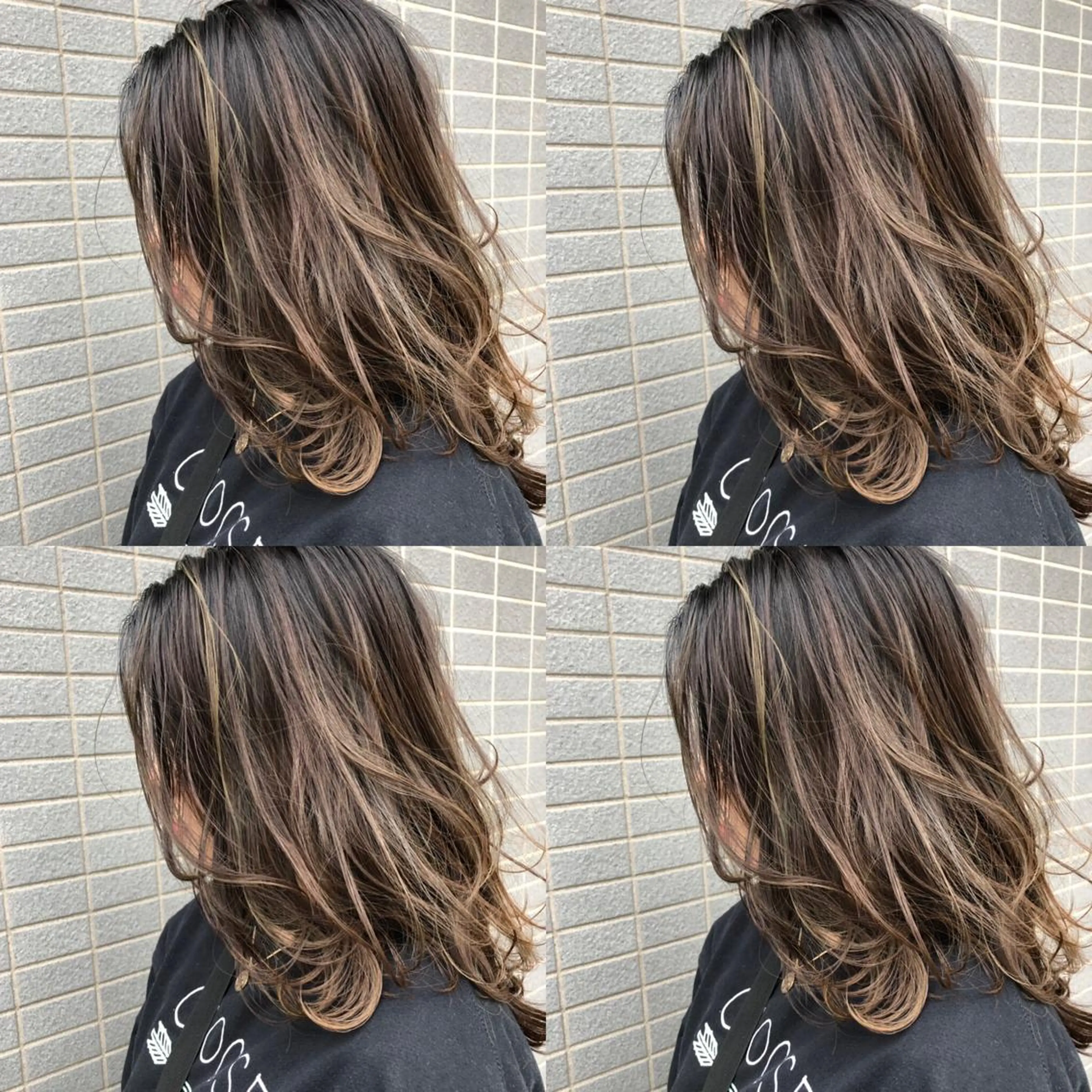 ロング カラー バレイヤージュ グラデーションカラー ハイライトカラー ハイライト レイヤーカット 似合わせ レイヤー須川のヘアスタイル