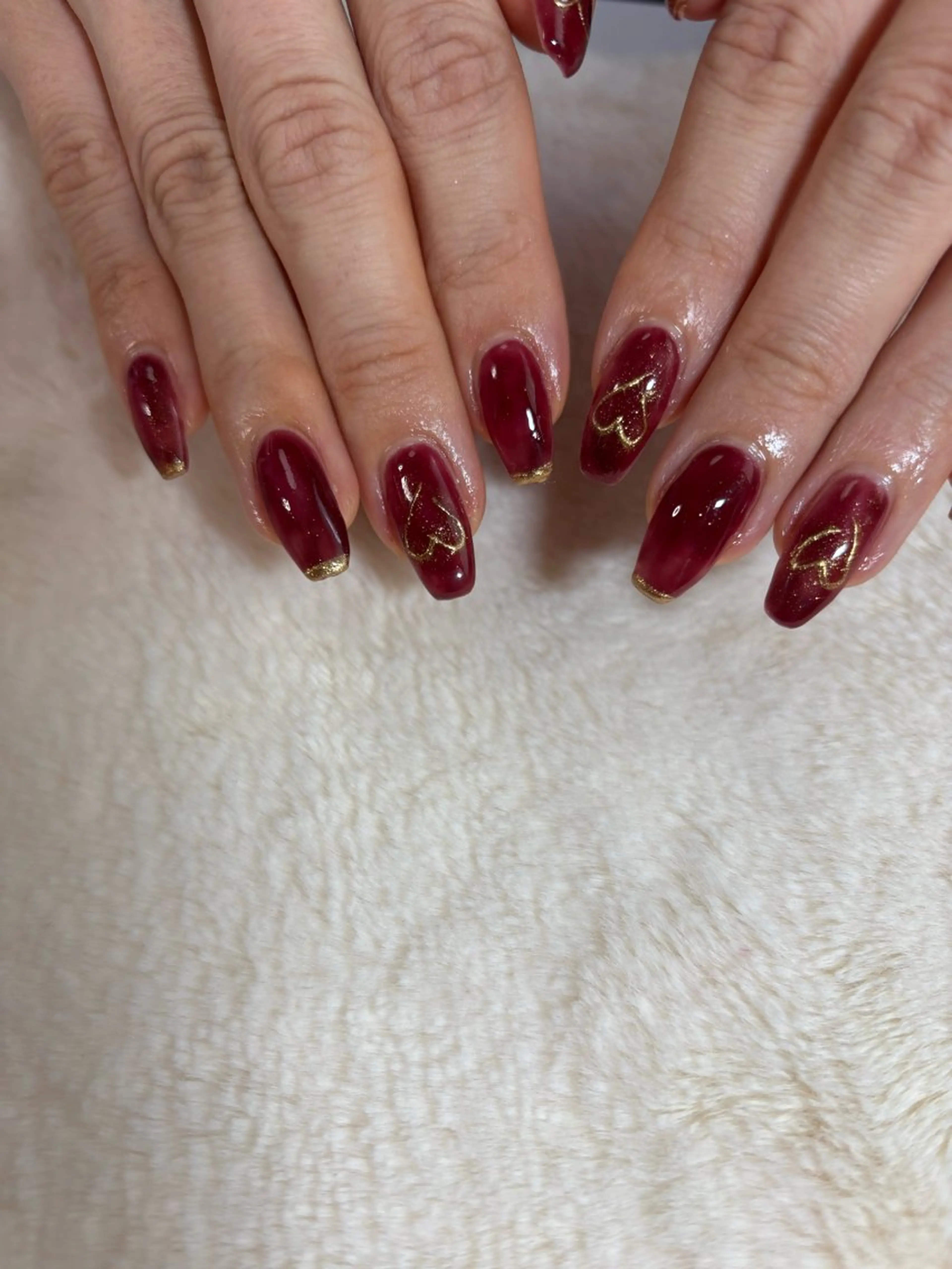 ネイル ボルドー ハンドネイル 北川 恭子のネイルデザイン