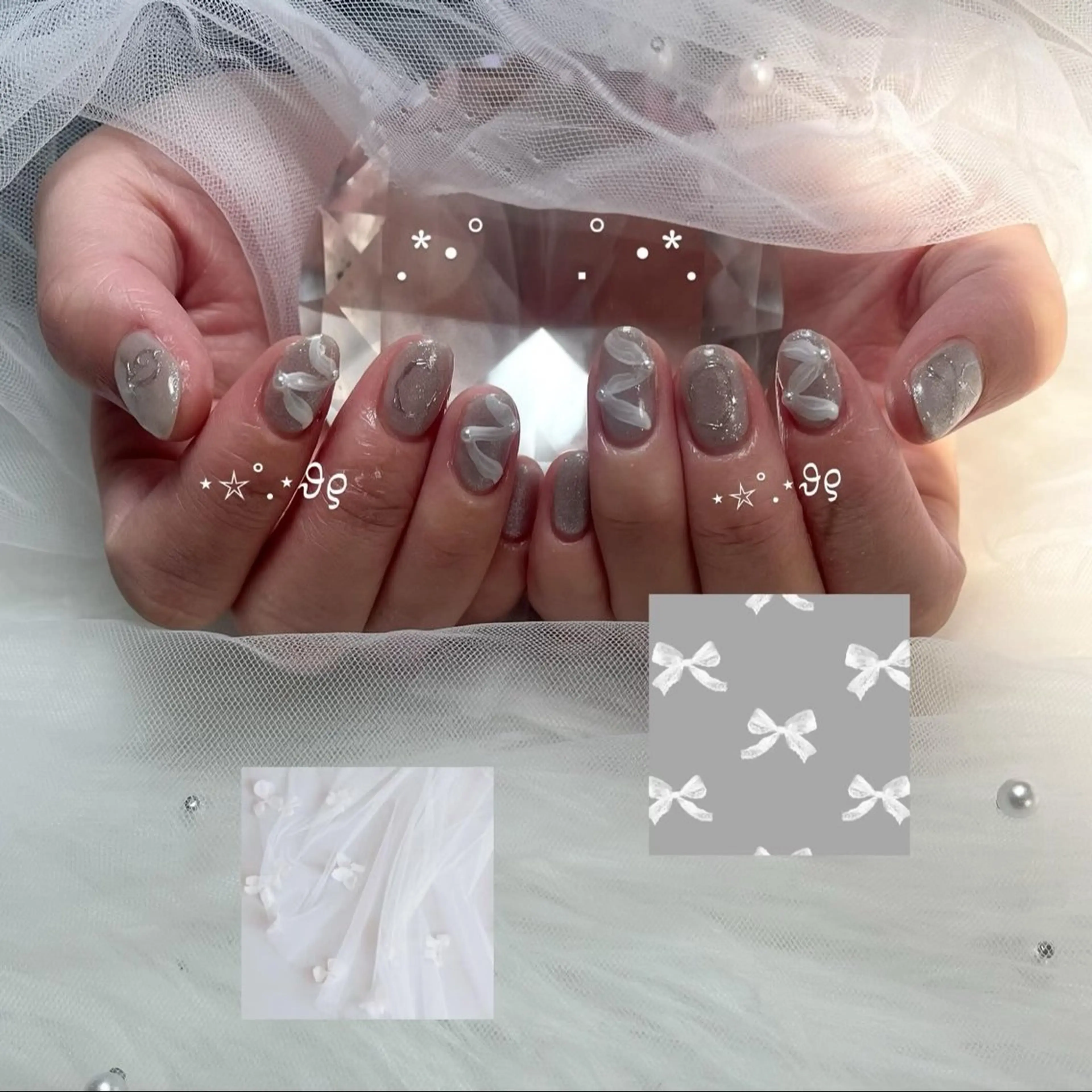 ネイル リボン ハンドネイル Re: Mireのネイルデザイン