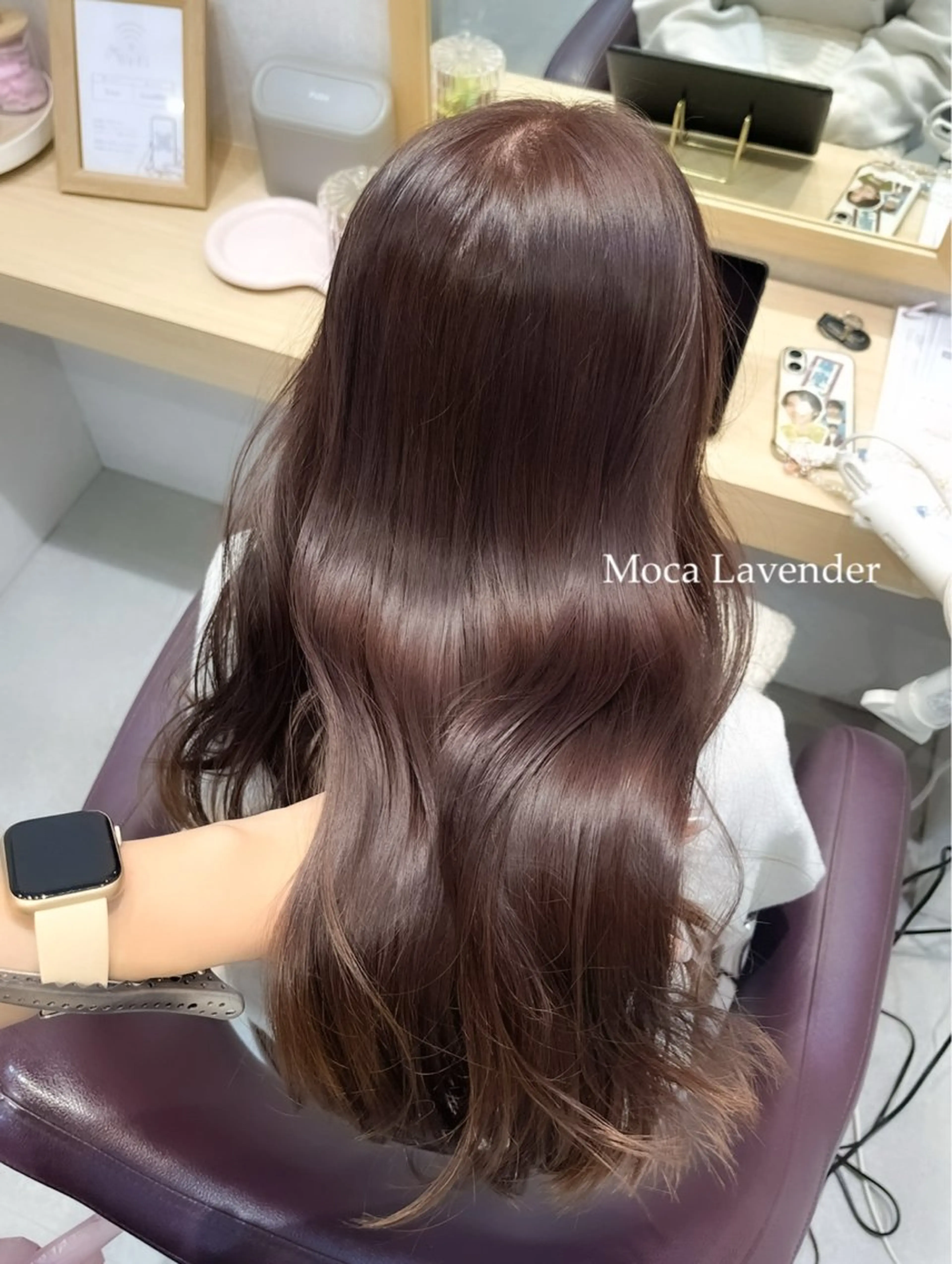 セミロング カット ヘアカラー 透明感カラー／韓国 レイヤーmomokaのヘアスタイル