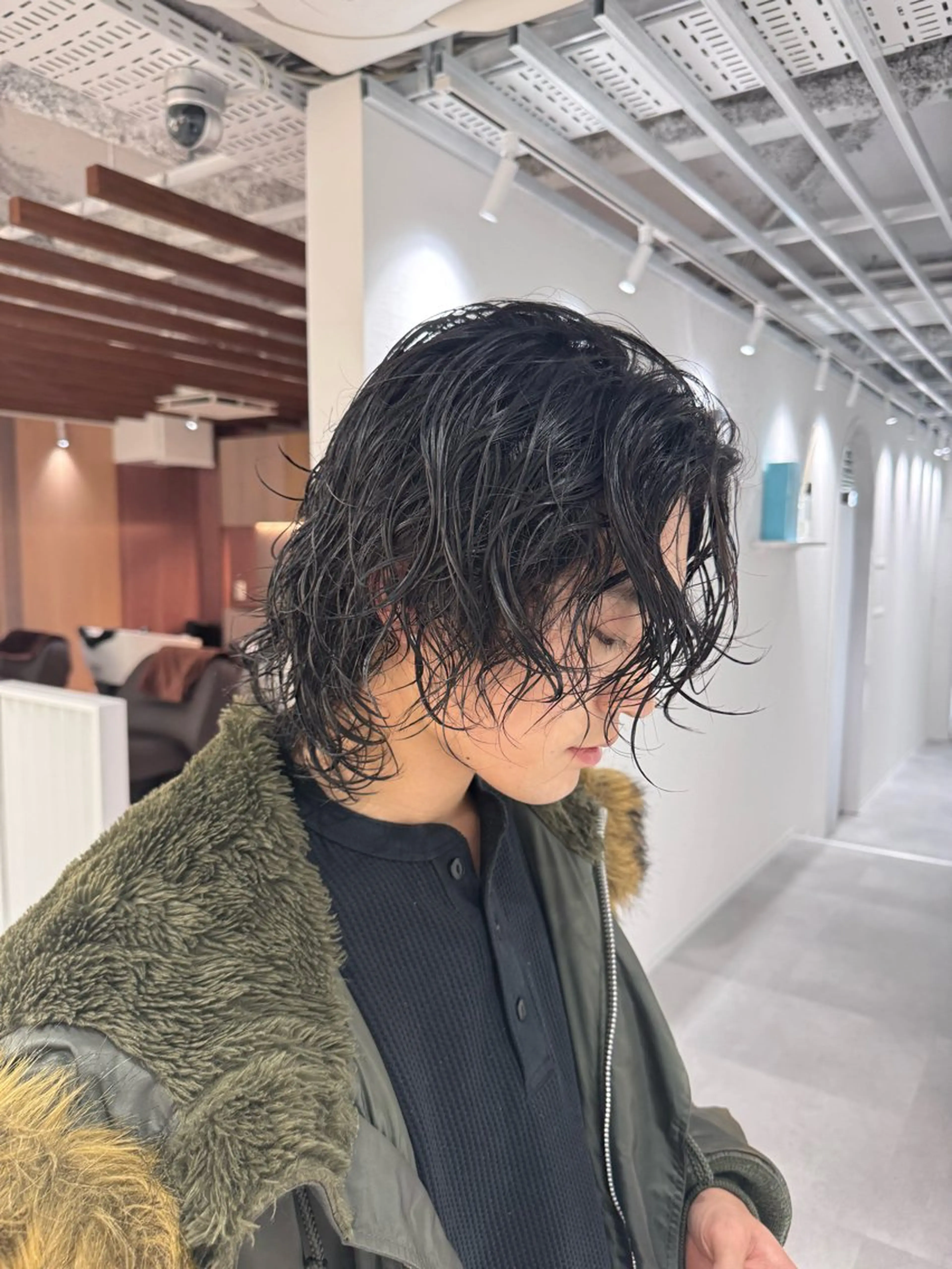 ロング パーマ メンズ R/🤎 パーマ＆ブリーチ🔥のヘアスタイル