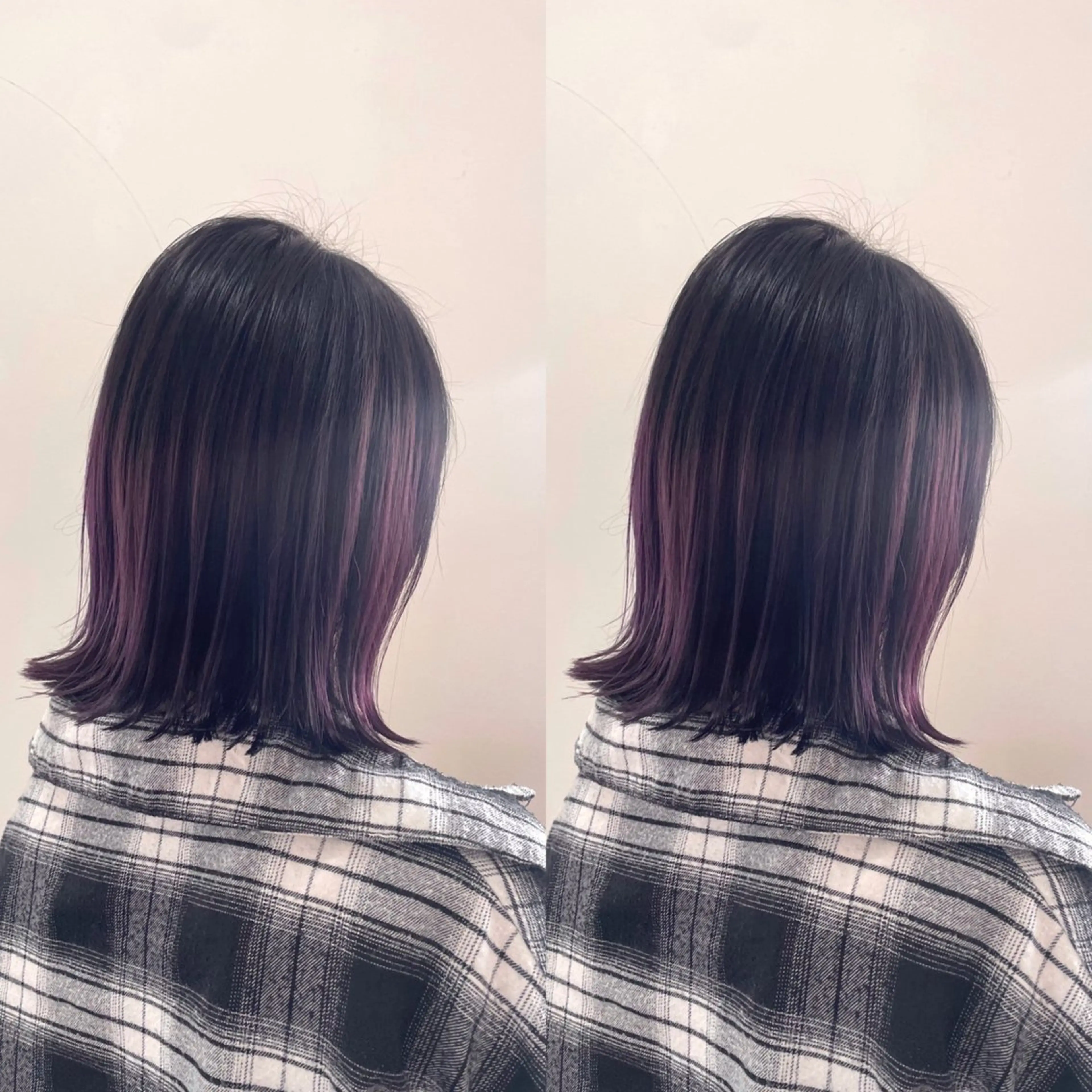 ミディアム カラー ブリーチ グラデーションカラー バイオレットカラー mopa所属・mopa_kaede 暖色カラー/ロングのヘアスタイル