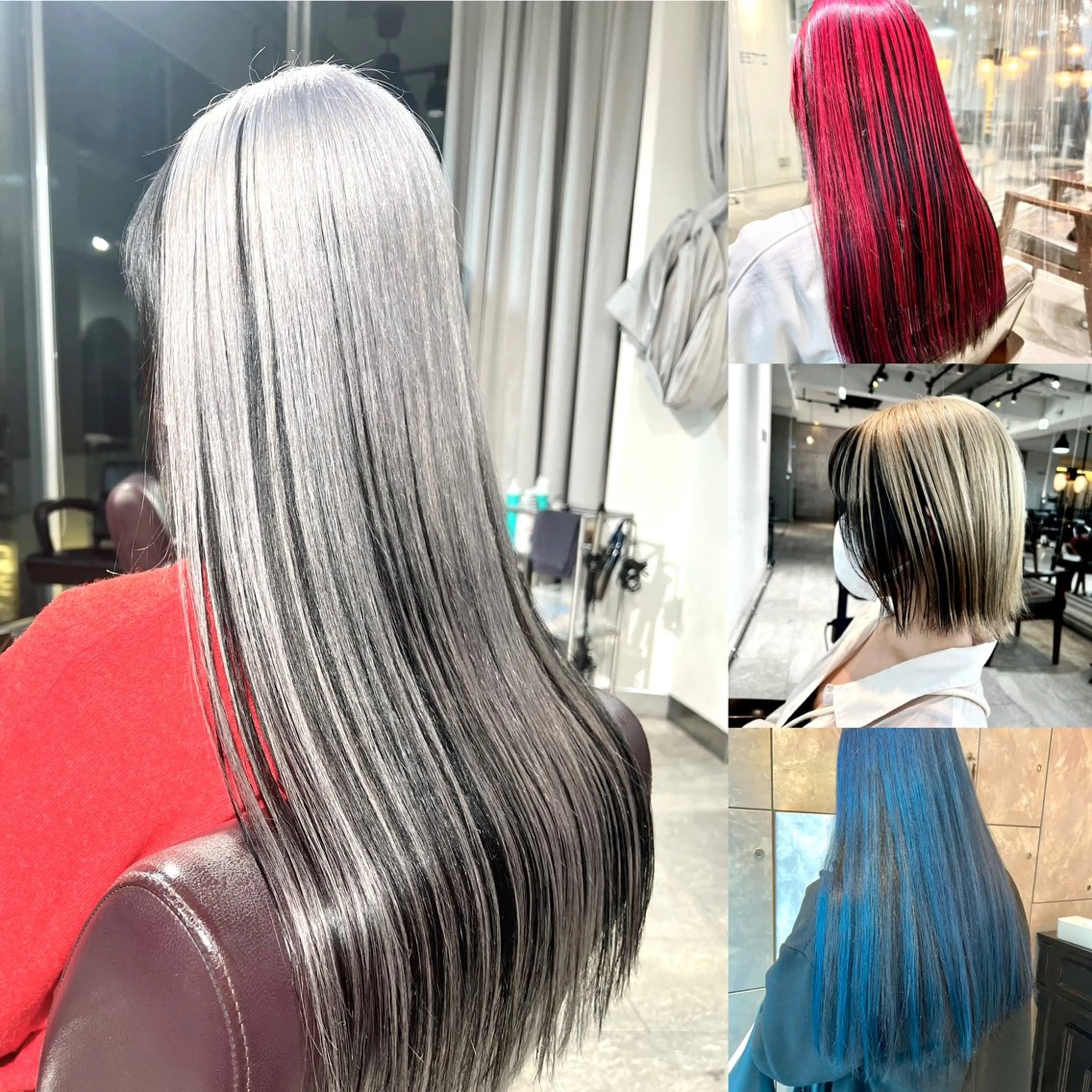 🔥💙【ブリーチ無料】💙🔥流行りのアンブレラカラー（インナーカラー）＋潤いトリートメント#ダブルカラーの写真