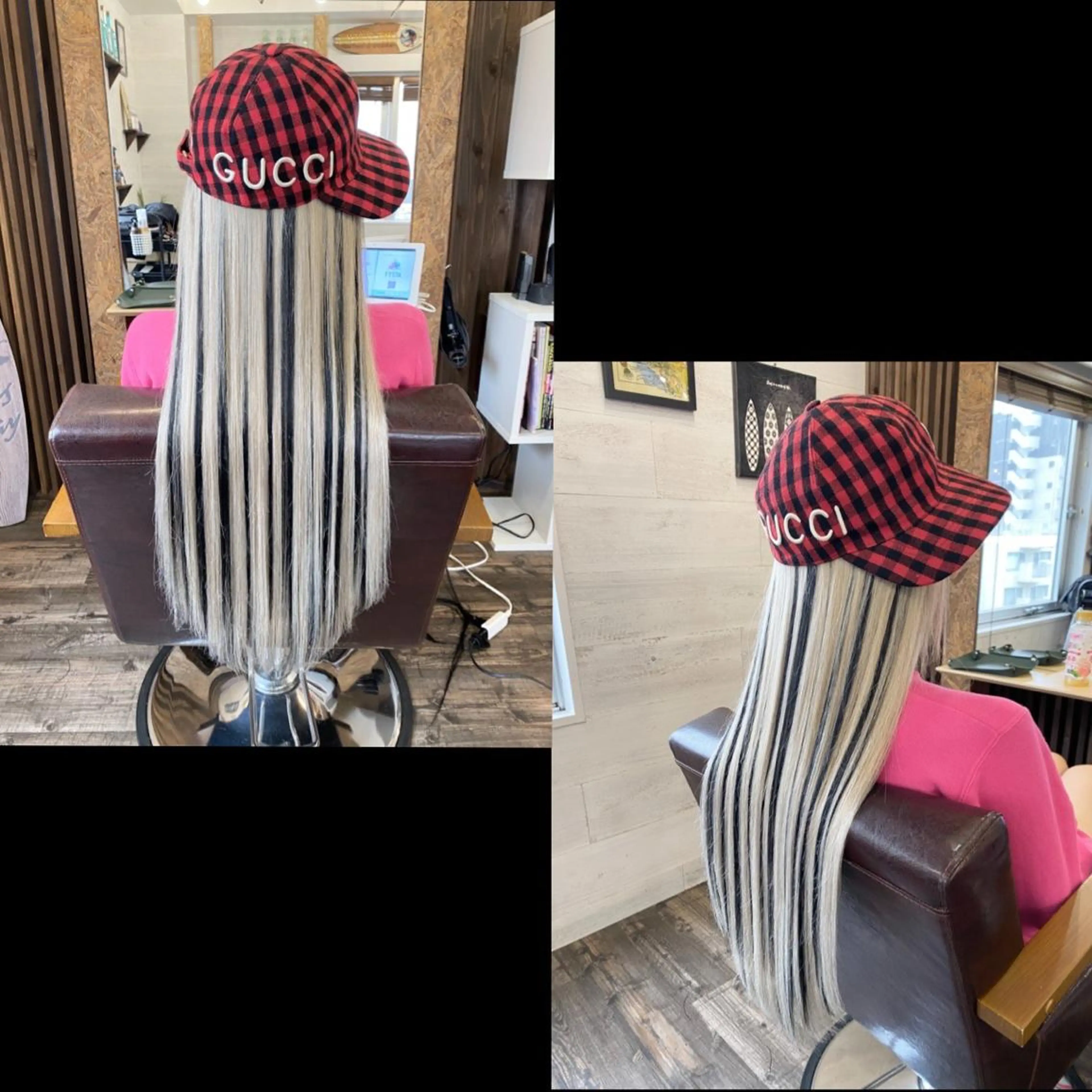 ロング カラー ヘアカラー エクステ ✯カラー&編み込み エクステ✯池田智博✯のヘアスタイル