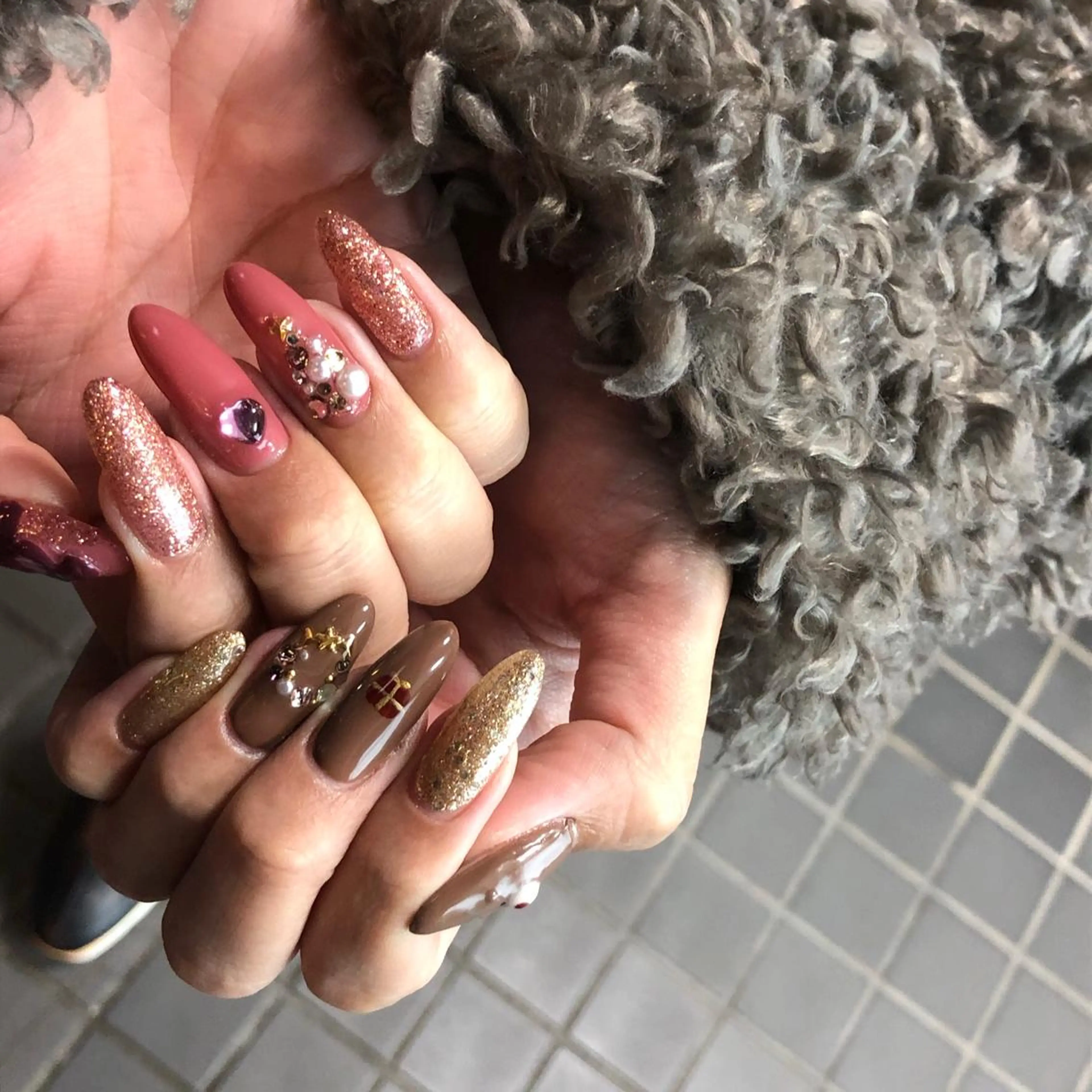 ネイル 冬ネイル クリスマス 中牟田 彩水のネイルデザイン