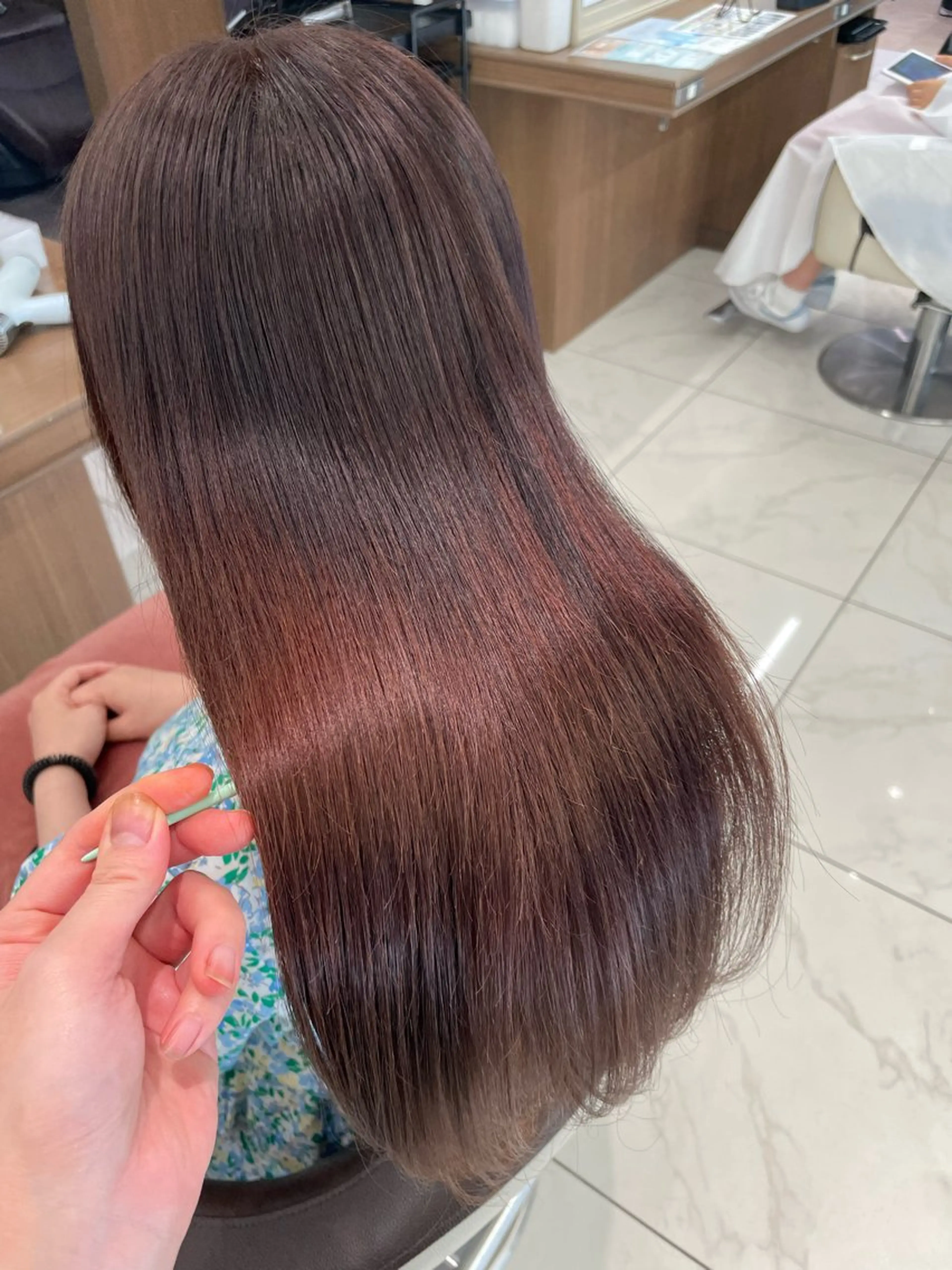 セミロング 縮毛矯正 トリートメント 福島成美/髪質改善 縮毛矯正/カラーのヘアスタイル