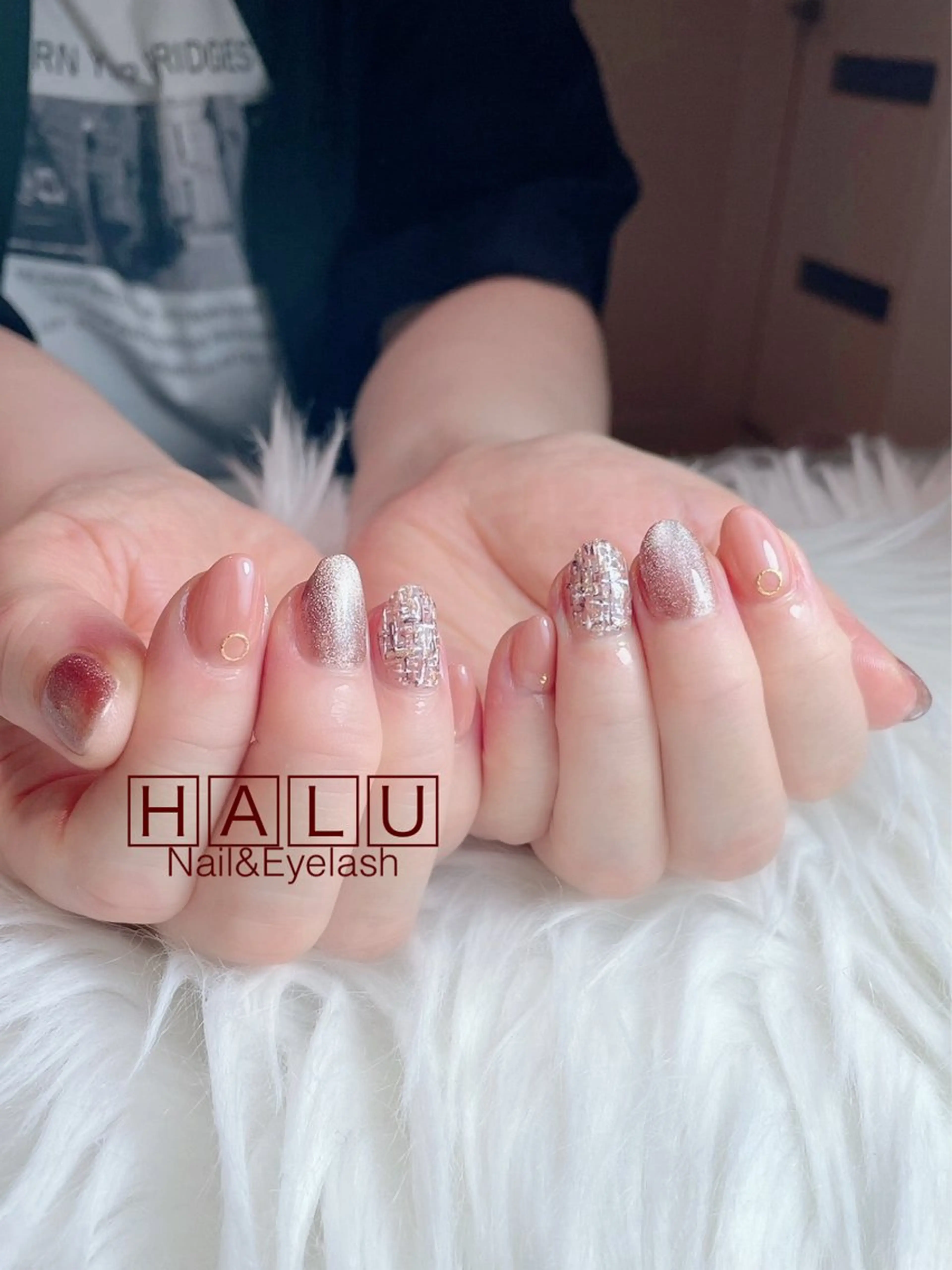 ネイル ツイードネイル ハンドネイル フットネイル HALU ハルのネイルデザイン