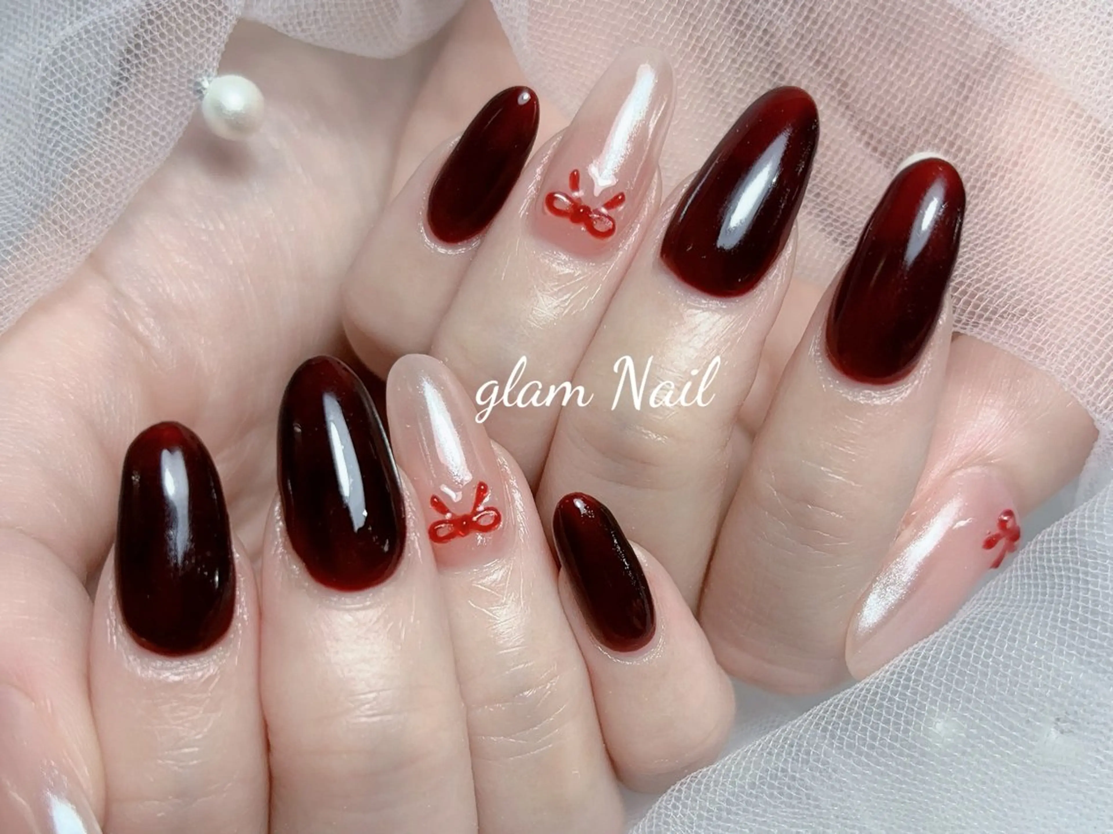 ネイル エツメ💅 長さだし🎀デザインのネイルデザイン