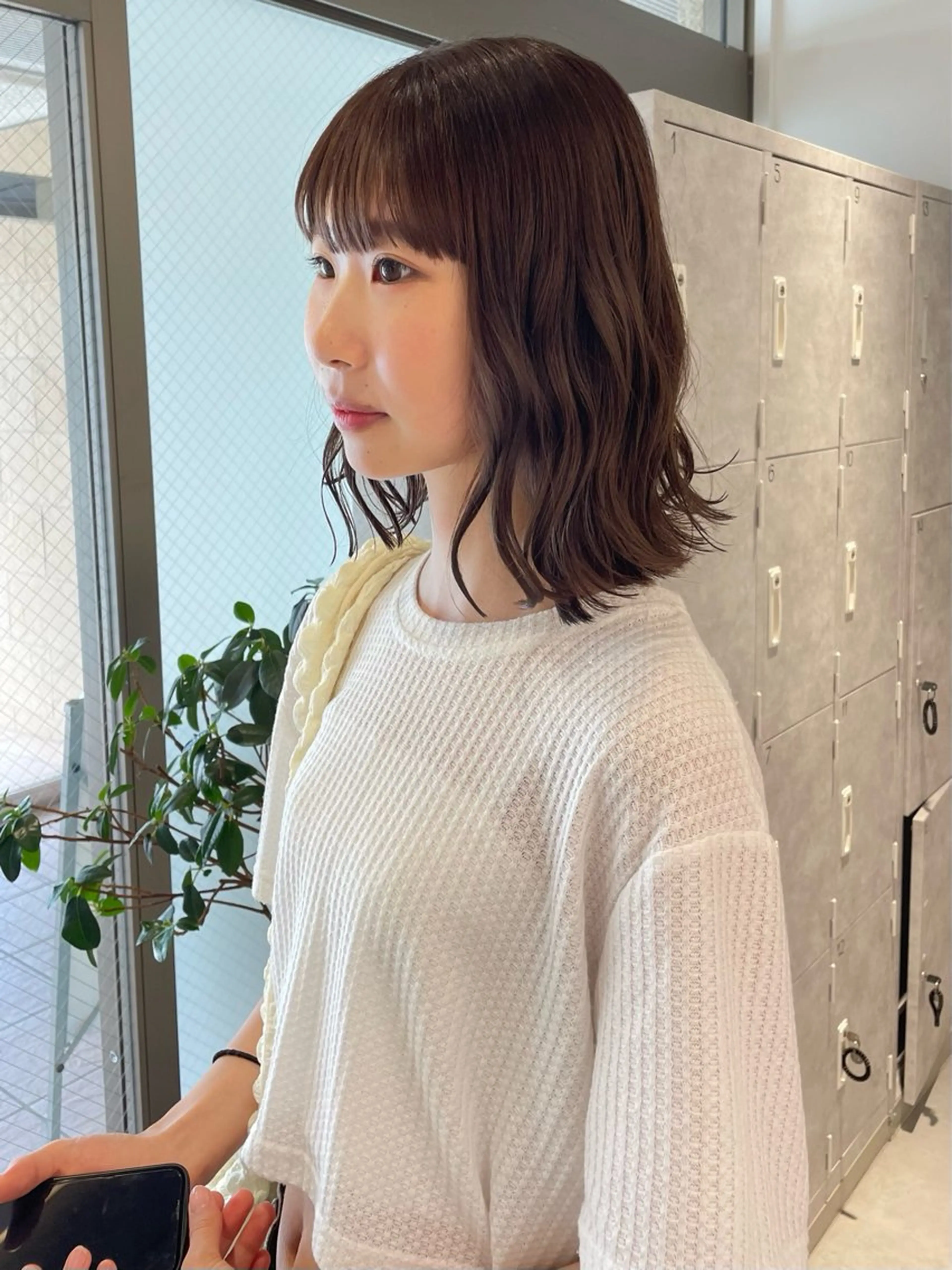 ミディアム カラー デザインパーマ/ 艶カラー/ボブのヘアスタイル